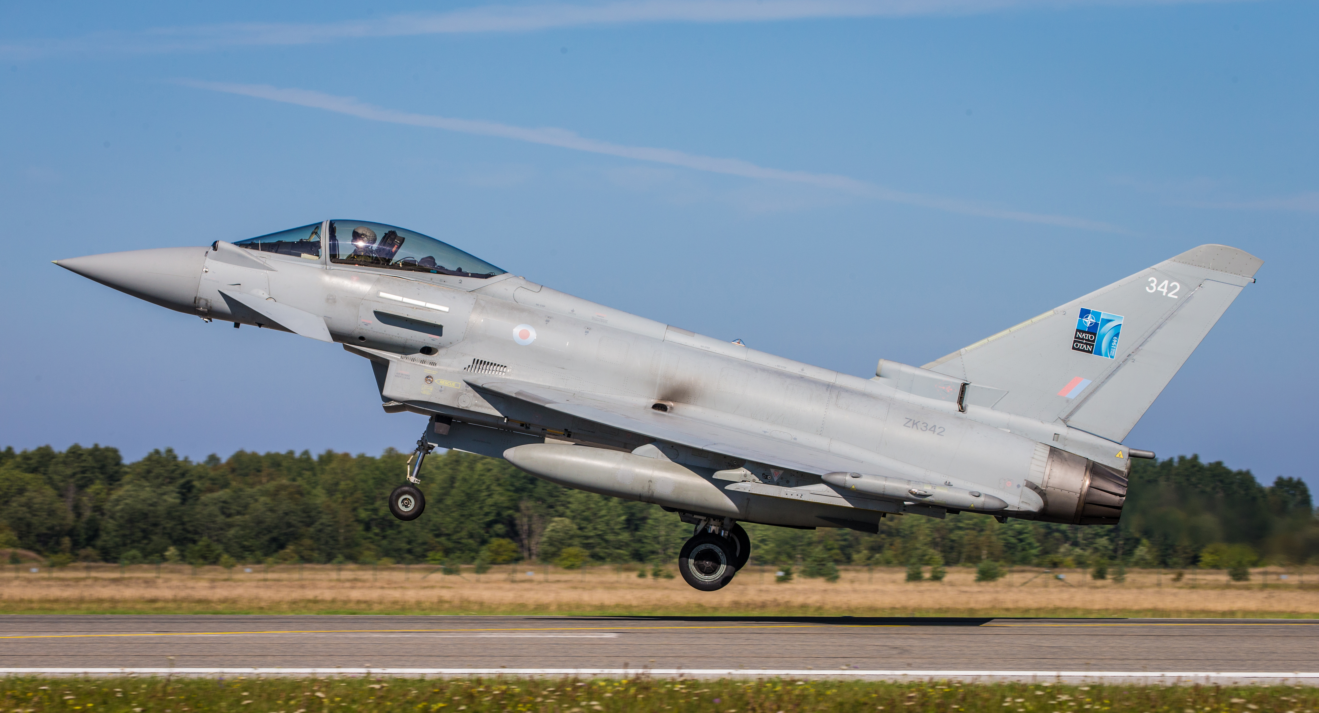 An RAF Typhoon completed a flypast as part of the commemorations (Picture: RAF).