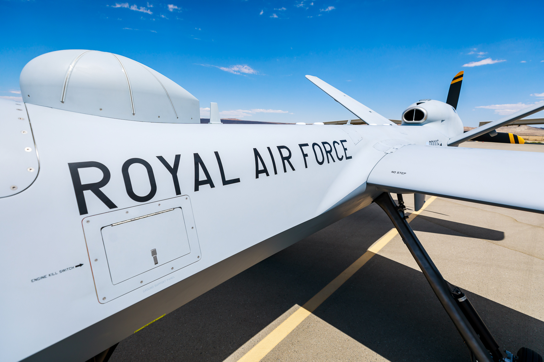 An image of the side of an RAF Protector aircraft in the US (Picture: RAF).