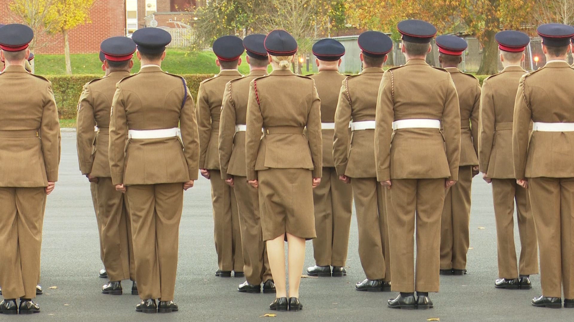 Anonymous Army troops on parade at Bulford 