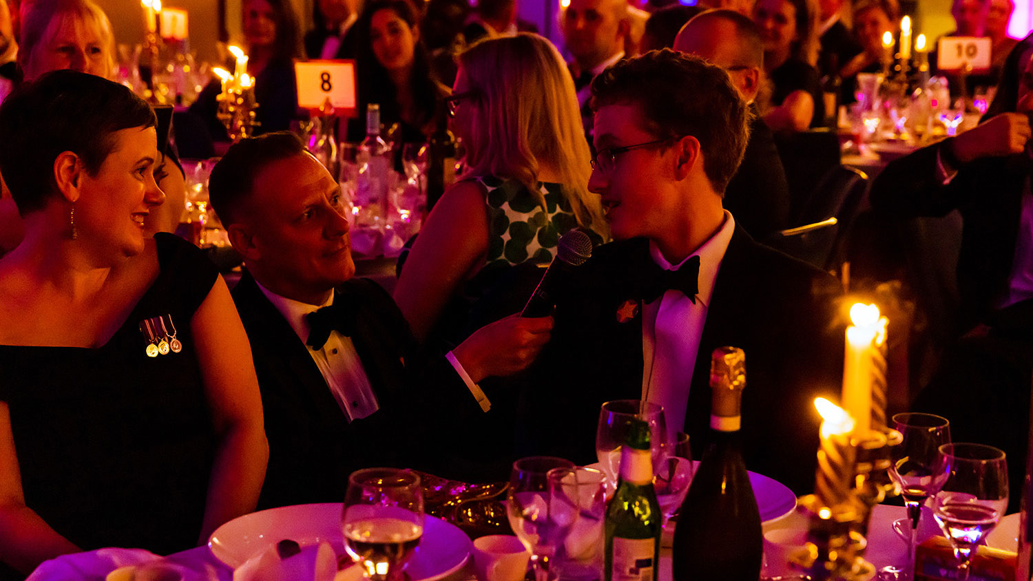 Antony Cotton MBE interviewing Young Peoples Award finalist James Watt CREDIT Al Topping Photography