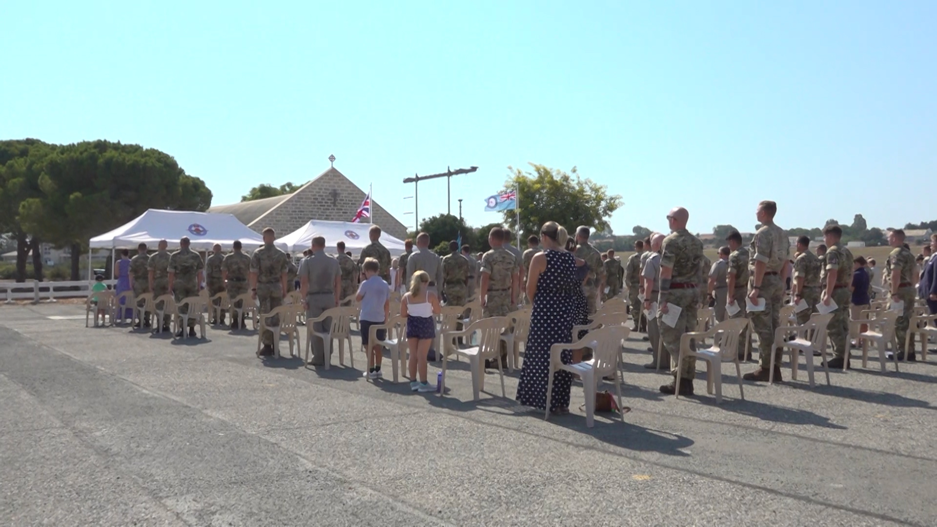 The service was moved outside and was allowed to go ahead as Cyprus has fewer cases and restrictions than the UK.