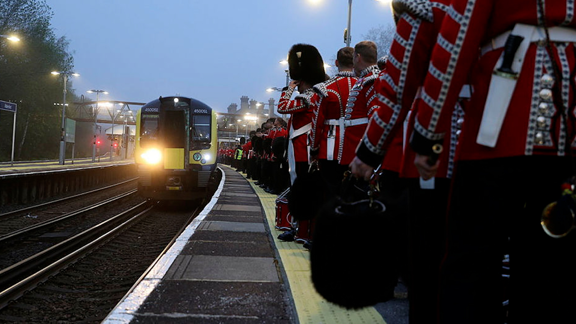 Armed forces free rail travel. members of household division at train station. DATE 30102023 CREDIT MOD.jpg