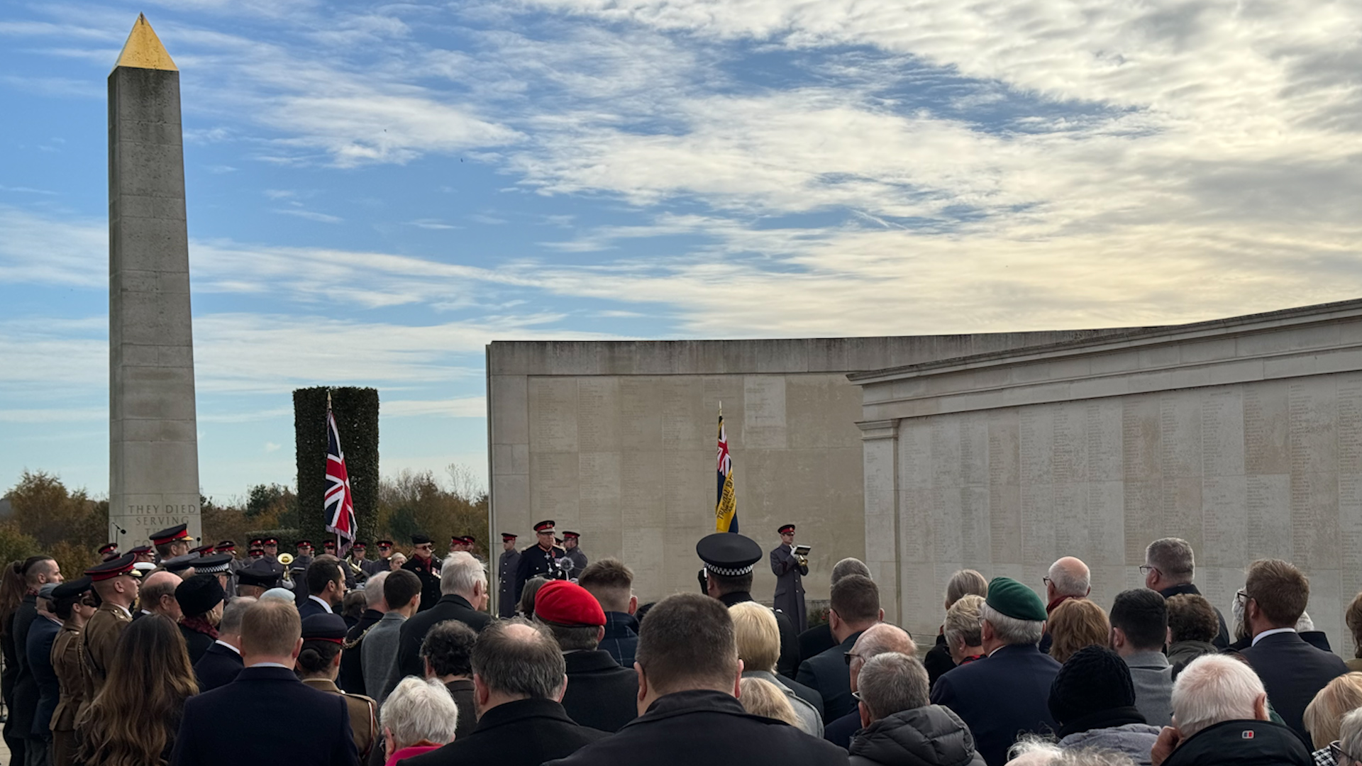 Armistice Day service at the National Memorial Arboretum honoured all those who have given their lives in service to their country since 1914 111124 CREDIT BFBS