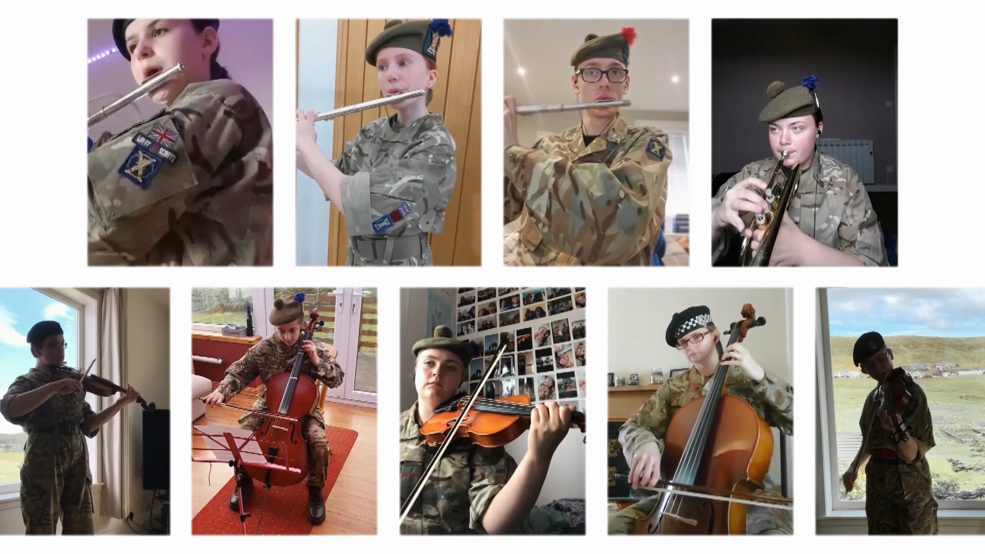 The band have been playing their music remotely over video call (Picture: 1 Highlanders Cadet Force Band).