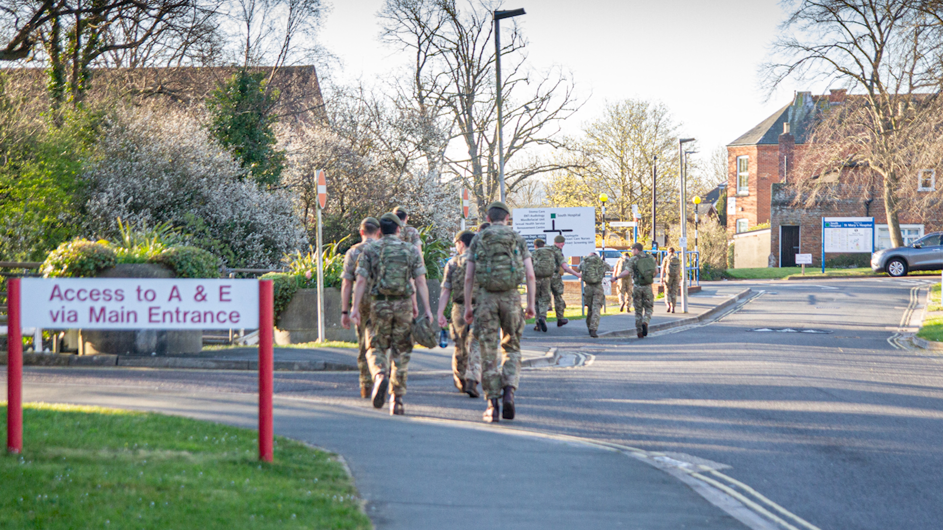 Army personnel outside St Mary's Hospital (Picture: Isle of Wight Council).