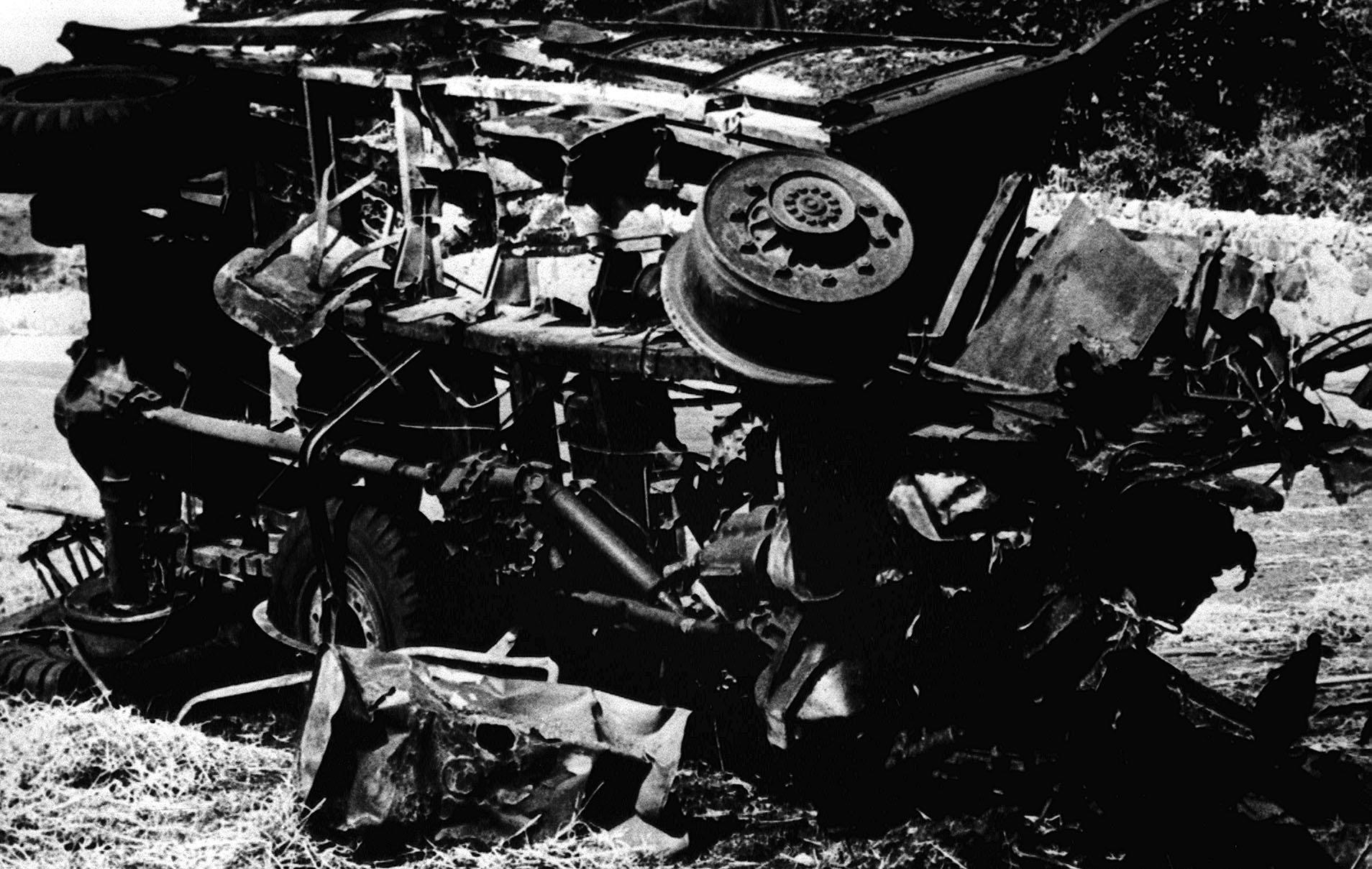 Army truck attacked by IRA bomb at Warrenpoint on 27 Aug 1979