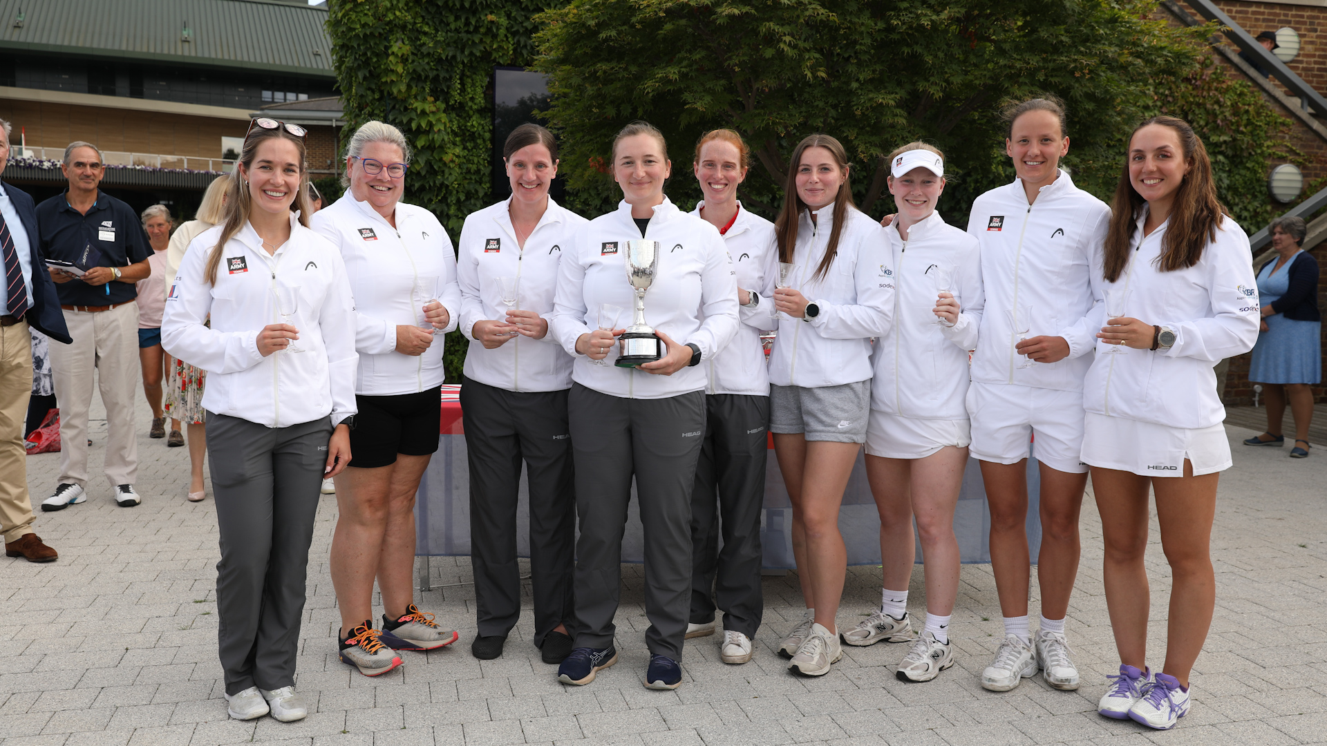 Army women celebrate winning the team title at the Inter Services Tennis Championships CREDIT Alligin Photography DATE 30072025.jpg