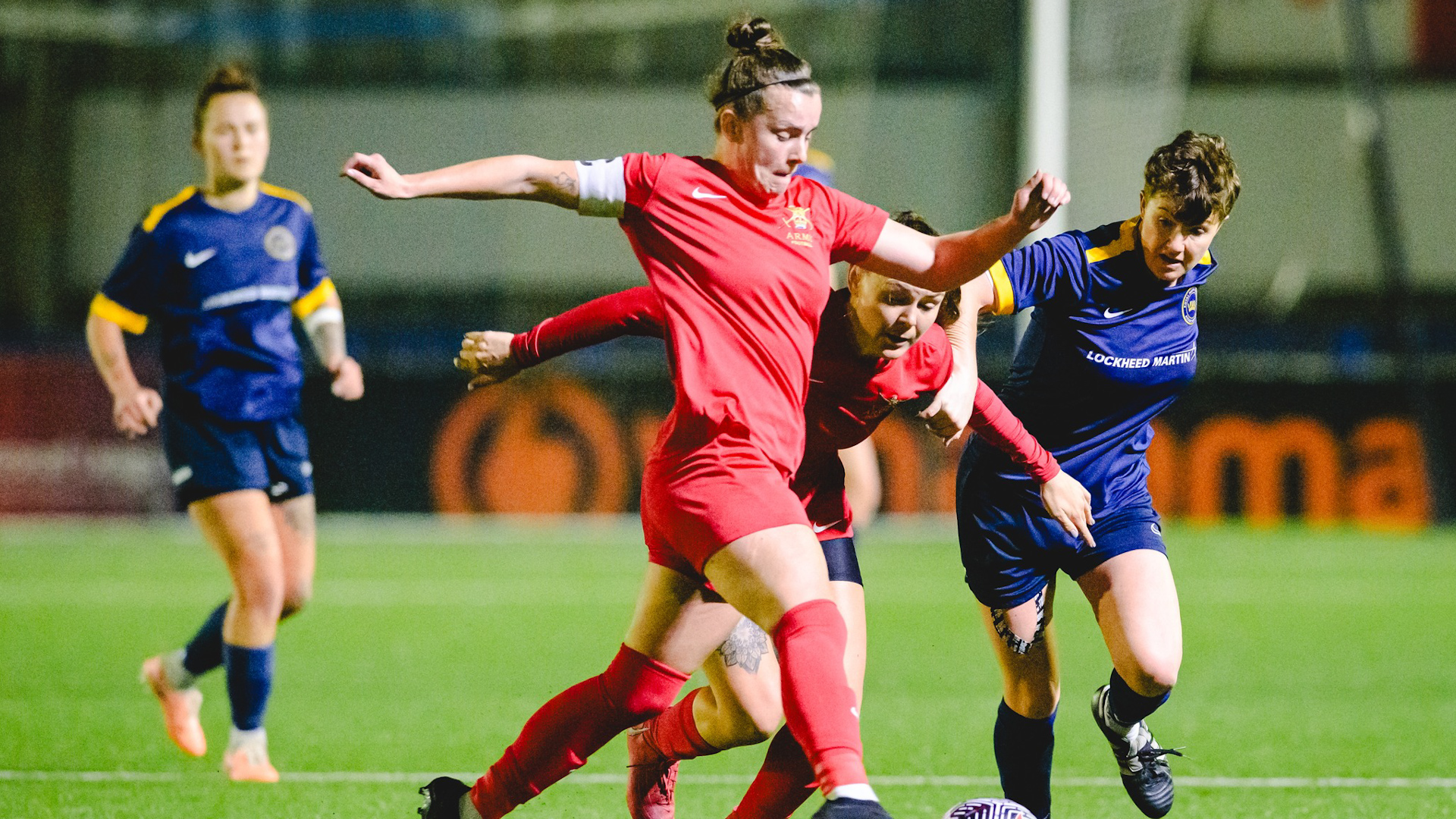 Army's Anna Birtwhistle challenges Navy's Nat Bavister Inter Services 2024 Credit Army FA.jpg