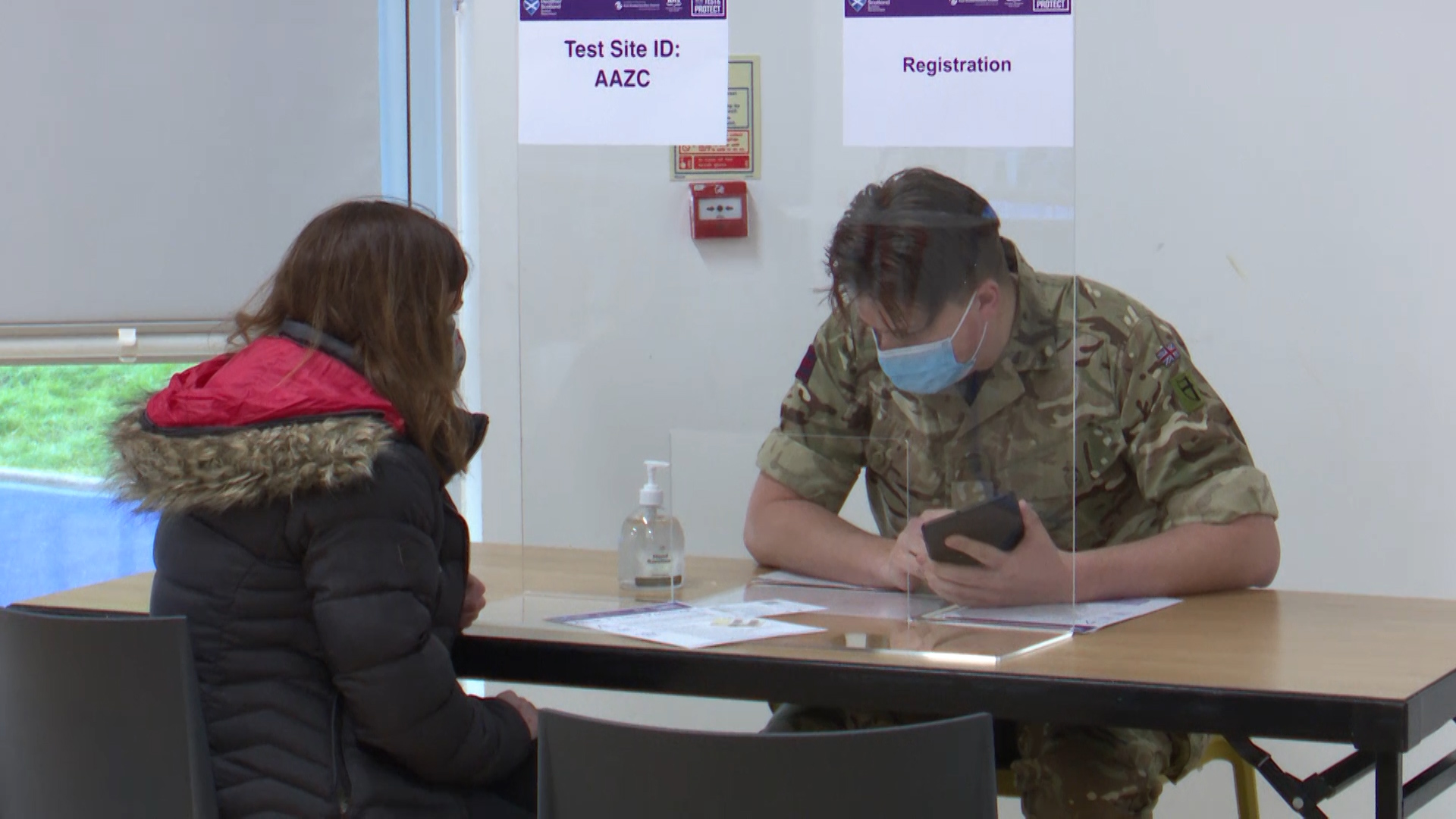 Asymptomatic coronavirus test centre Scotland 04032021 CREDIT BFBS