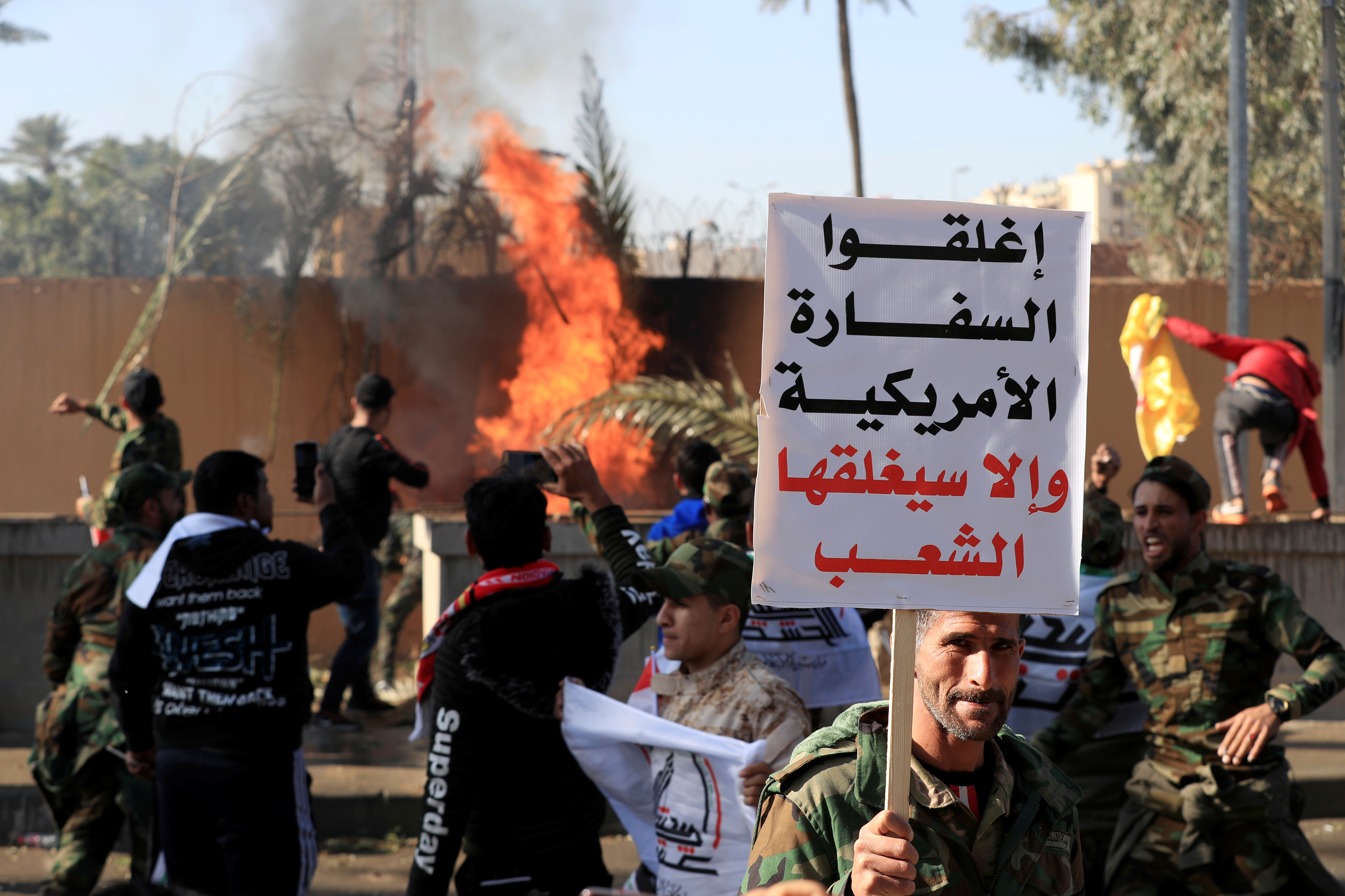 Attack on US embassy in Baghdad, Iraq 311219 CREDIT REUTERS - WARNING REPURCHASE AFTER 30 DAYS IS NECESSARY