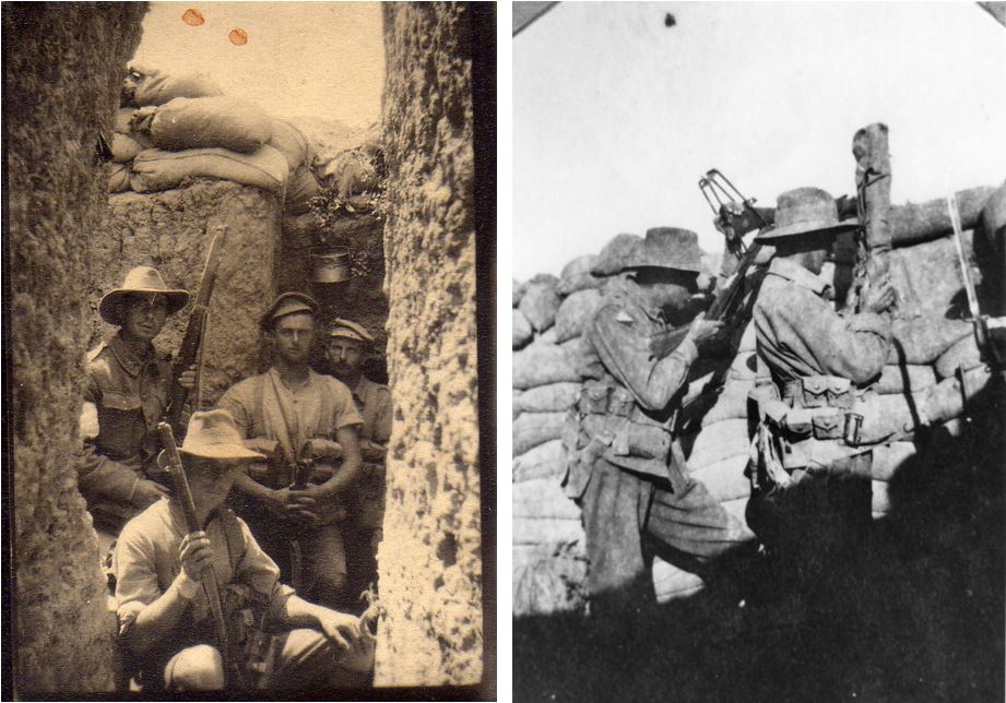 Australian troops trenches gallipoli
