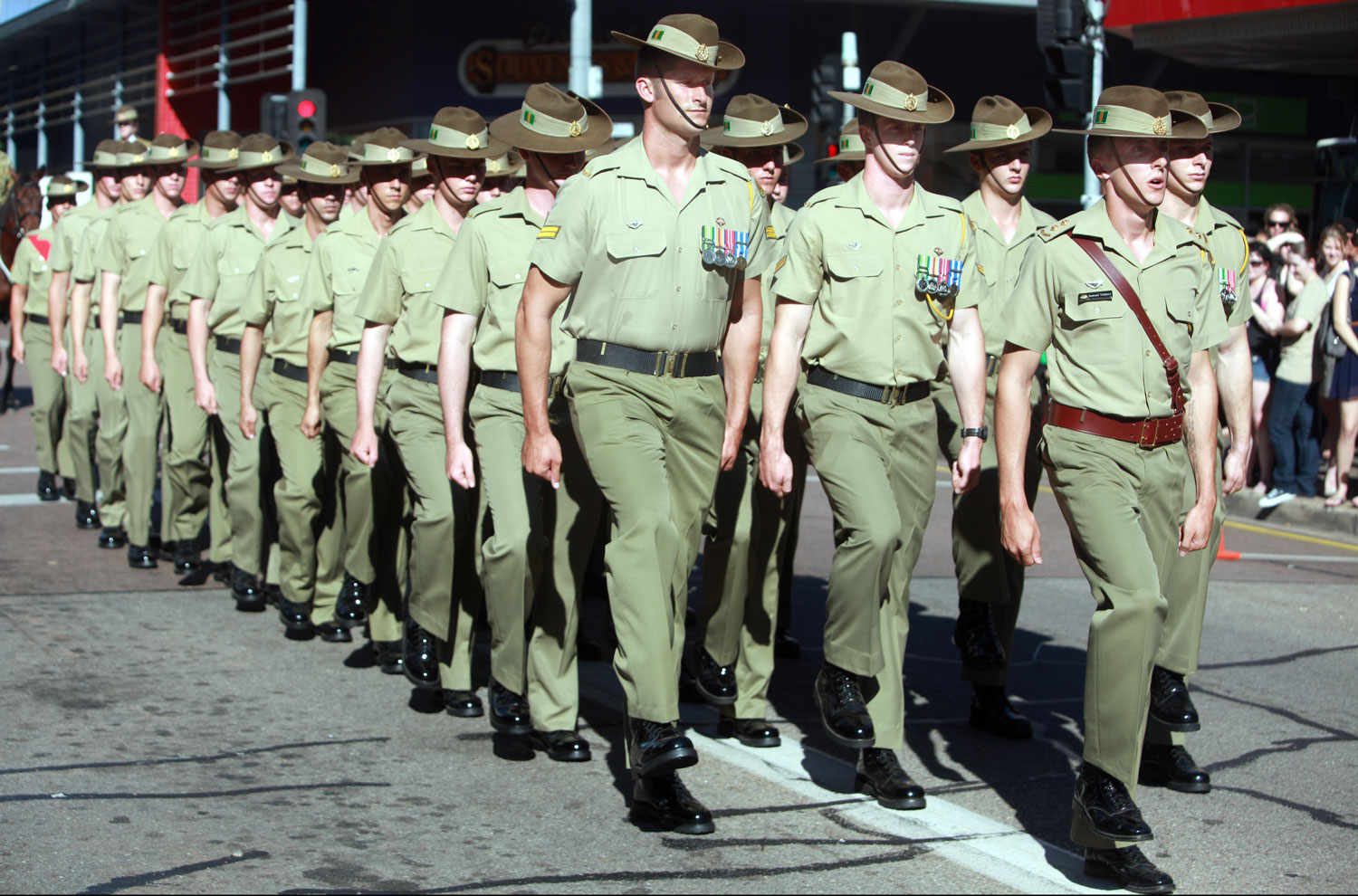 Australian soldiers at Anzac Day