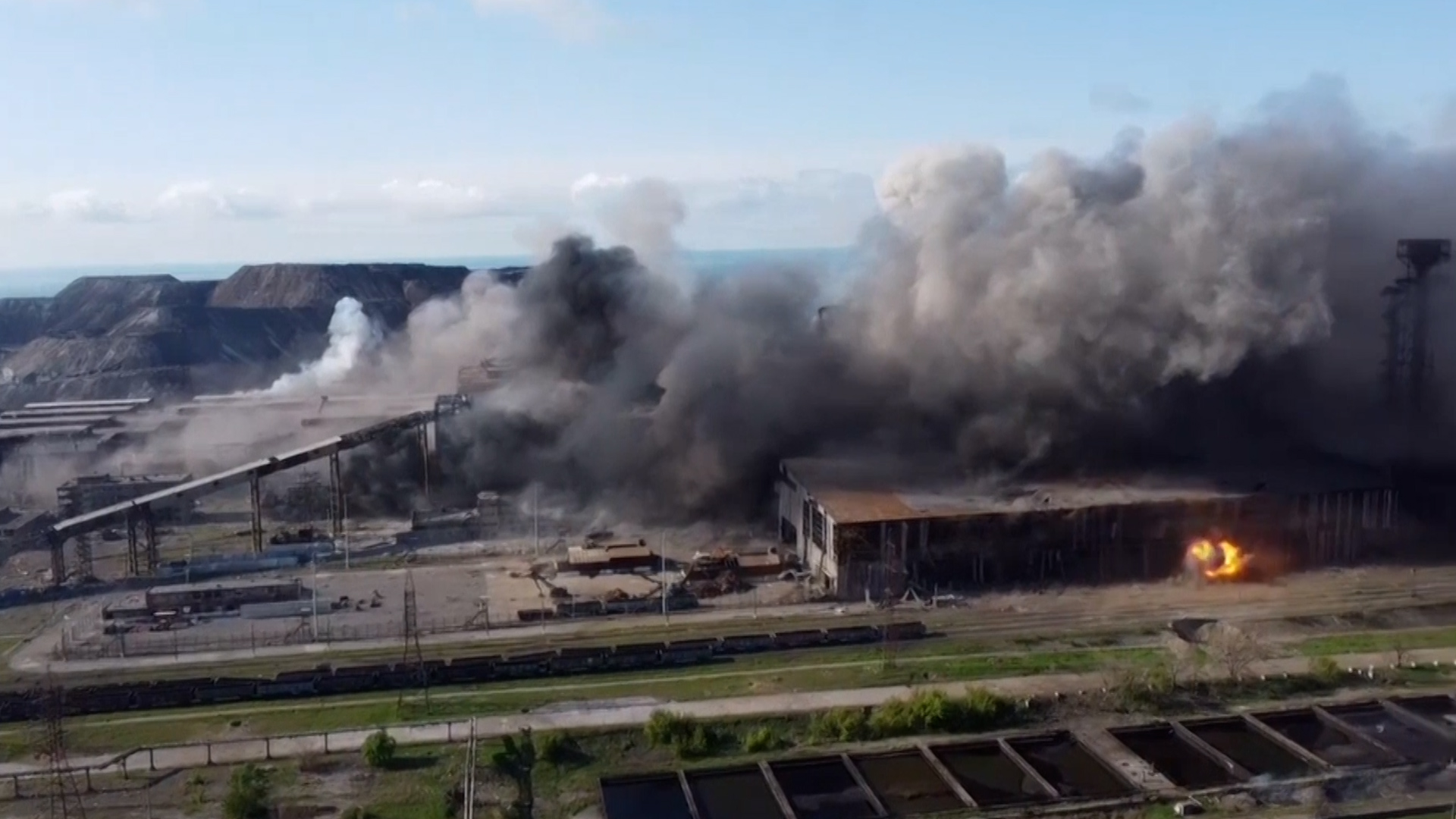 The unit was founded as a volunteer battalion in Mariupol to defend places like this steel plant from Russian attack (Picture: Azov Media)