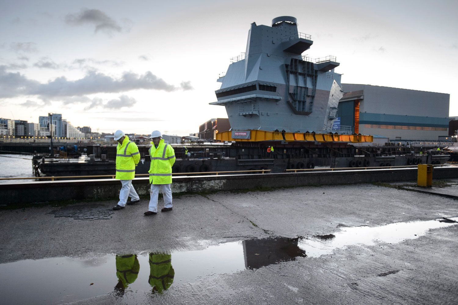 Final Section Of Flagship Aircraft Carrier Takes To The Sea