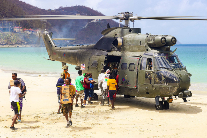 RAF Puma helicopter British Virgin Islands