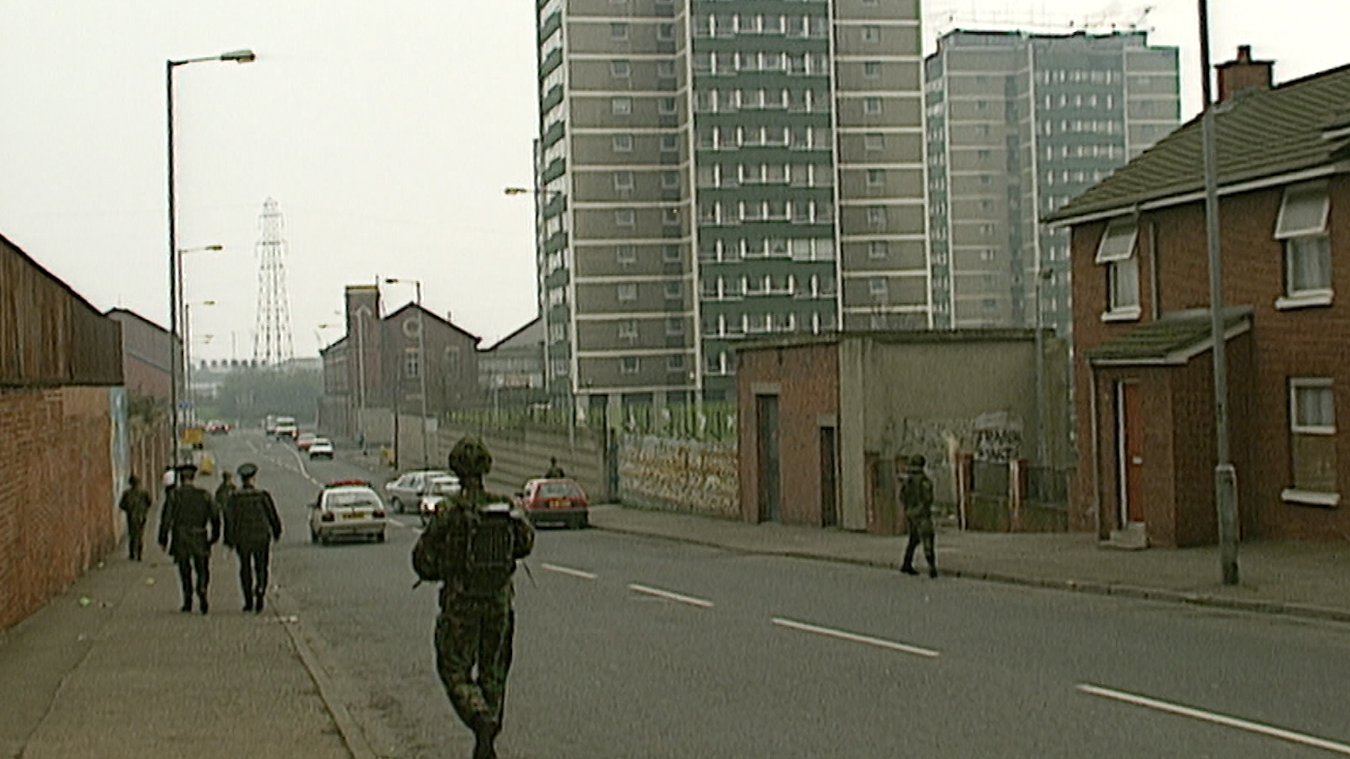 Archive picture showing troops on patrol in Belfast.