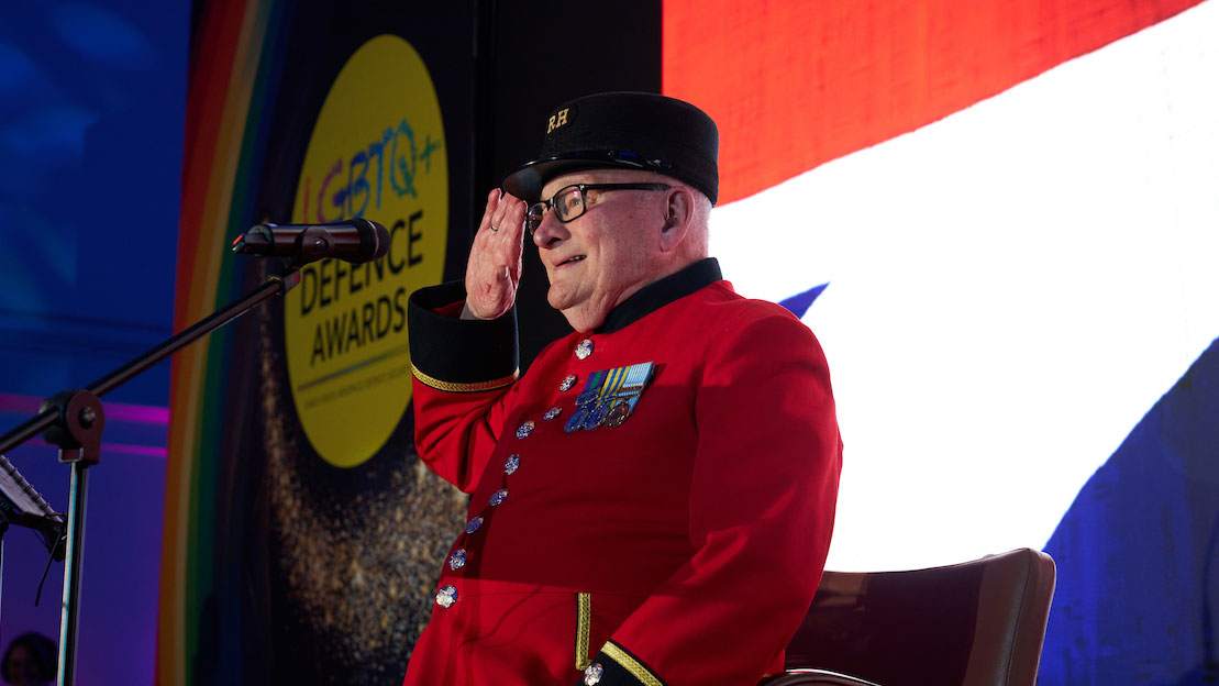 240925 BGT winner and veteran Colin Thackery at the LGBTQ+ Defence Awards 2025 winners ceremony CREDIT LGBTQ+ Defence Awards
