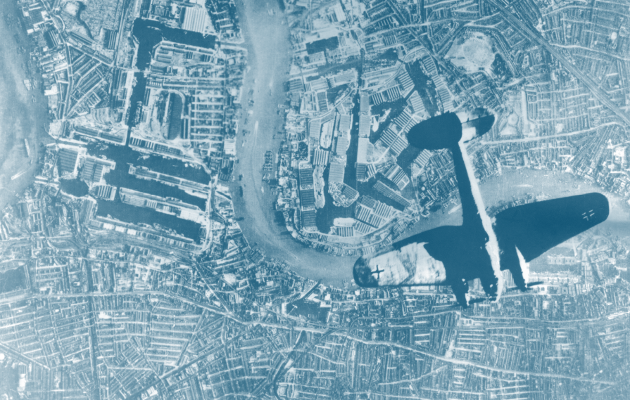 German Heinkel 111 bomber over London - copyright Everett Historical/Shutterstock