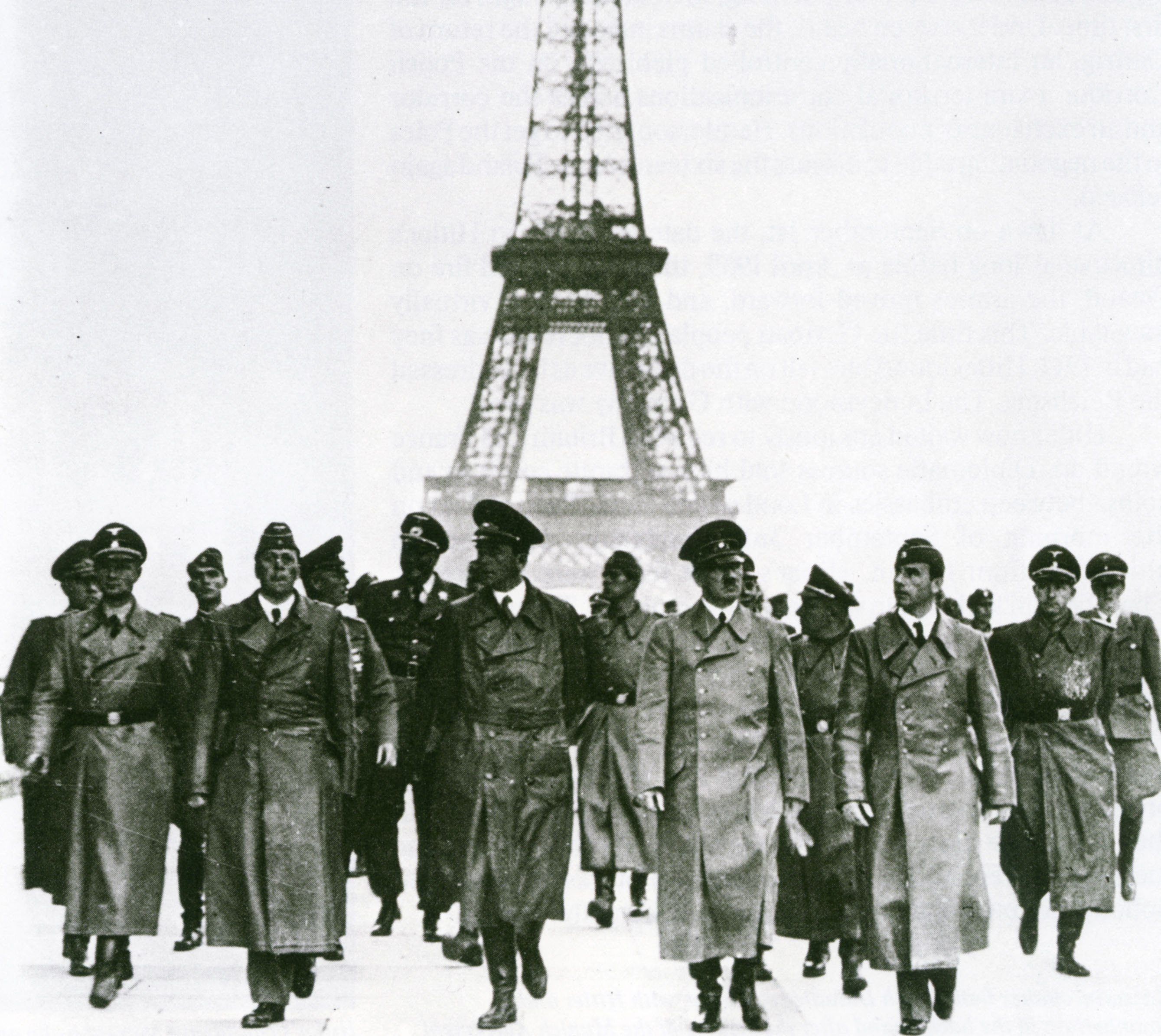 Adolf Hitler beneath the Eiffel Tower. Credit: Alamy