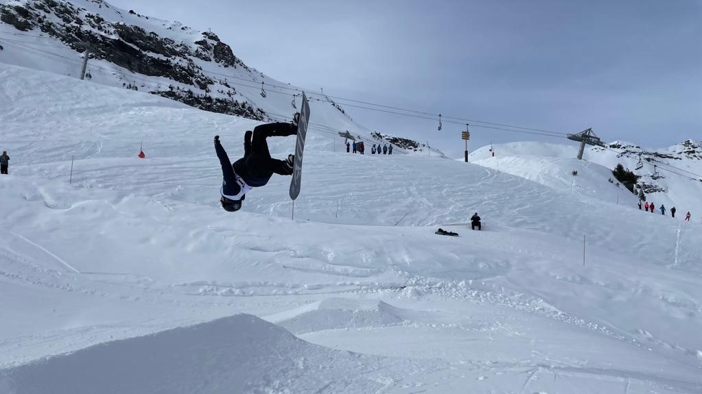 Backflip during Snowboard Slope Style event at Meribel Inter Services Championship 03022022 CREDIT BFBS.jpeg