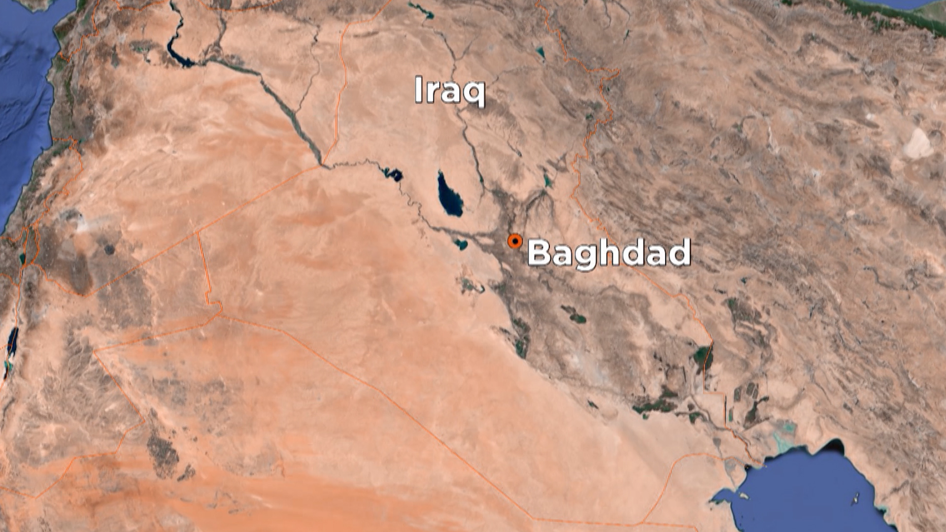 A map showing the location of Baghdad in Iraq (Picture: Google Earth).