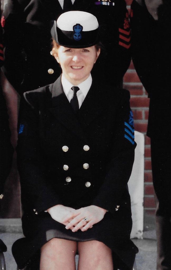 WO1 (Retired) Barbara McGregor 1987 at the Regulating School at HMS EXCELLENT Longest career in the navy (active duty/service) (female) (Picture: WO1 (Retd) Barbara McGregor).