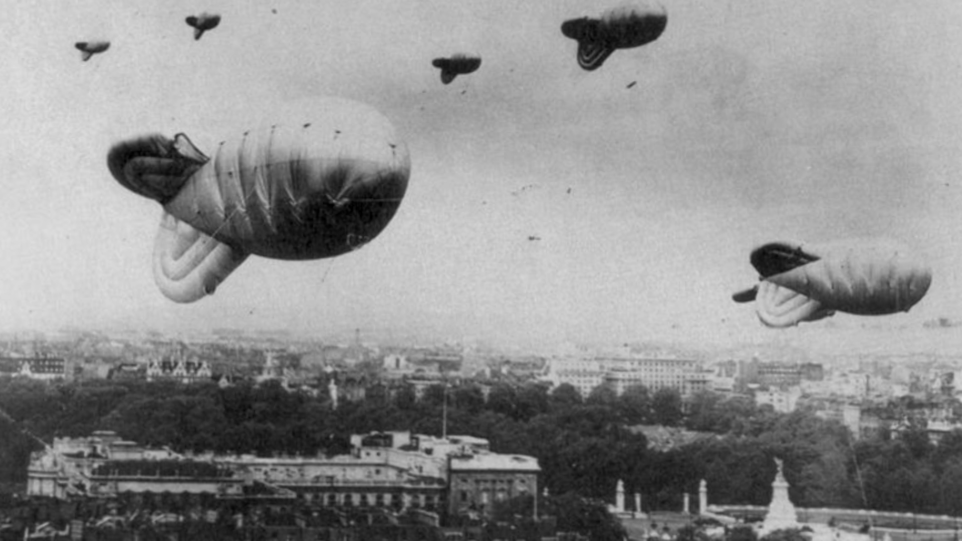 Barrage balloon over Britain