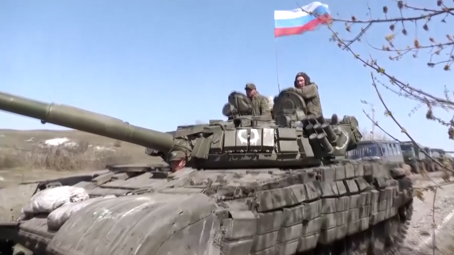 Battle for Donbas underway, Russian soldiers aboard armored vehicle (Picture: Russian MOD).