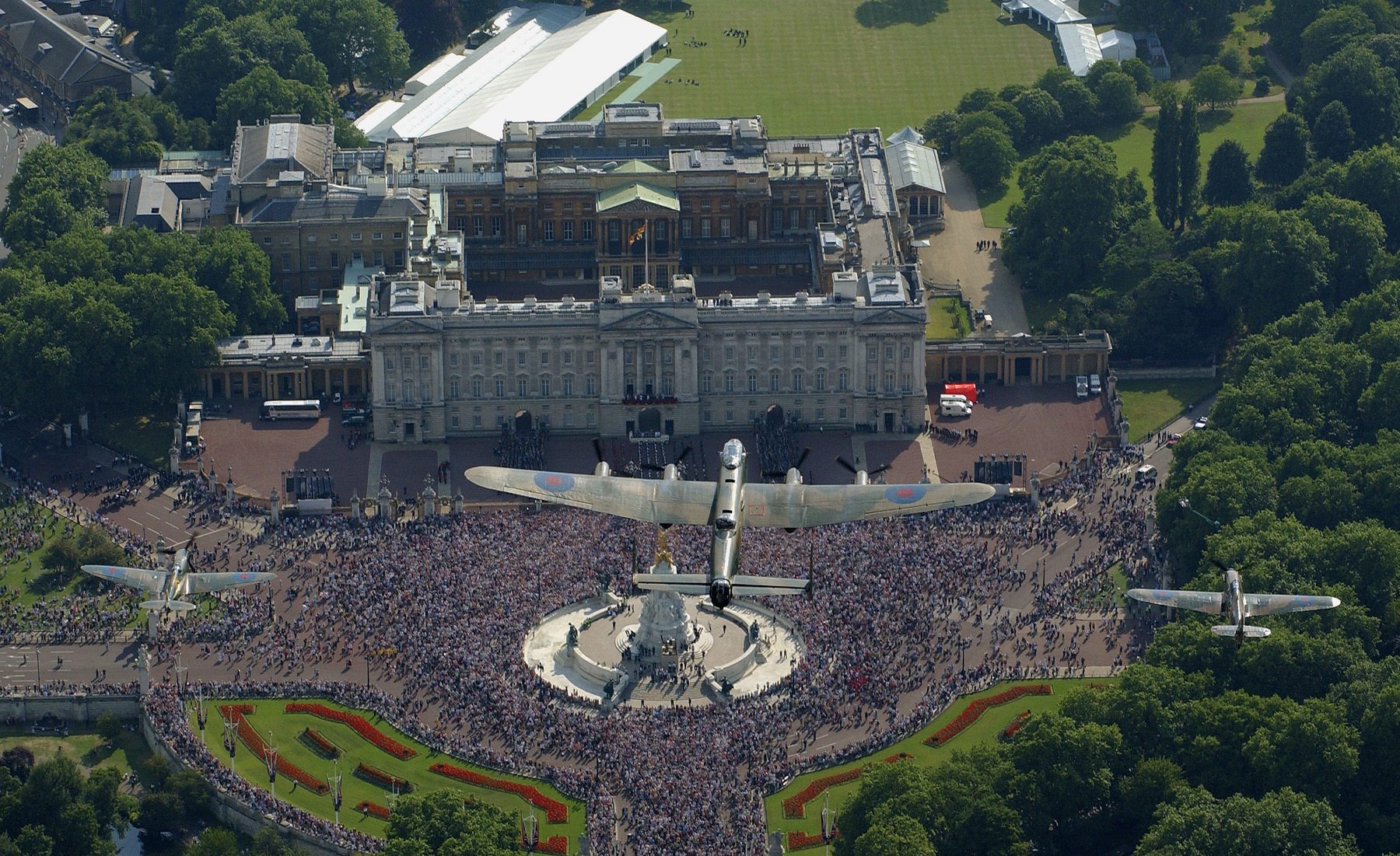 Battle of Britain Memorial Flight over Buckingham Palace