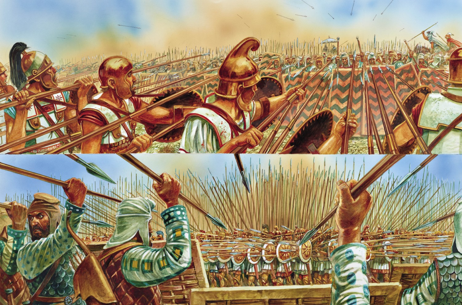 The Battle of Arbela shown as Alexander the Great achieves victory over the Persians
