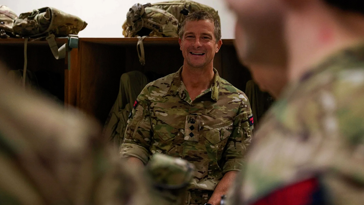 Bear Grylls met with 500 personnel during his visit to HM Naval Base Clyde (Picture: Royal Navy)