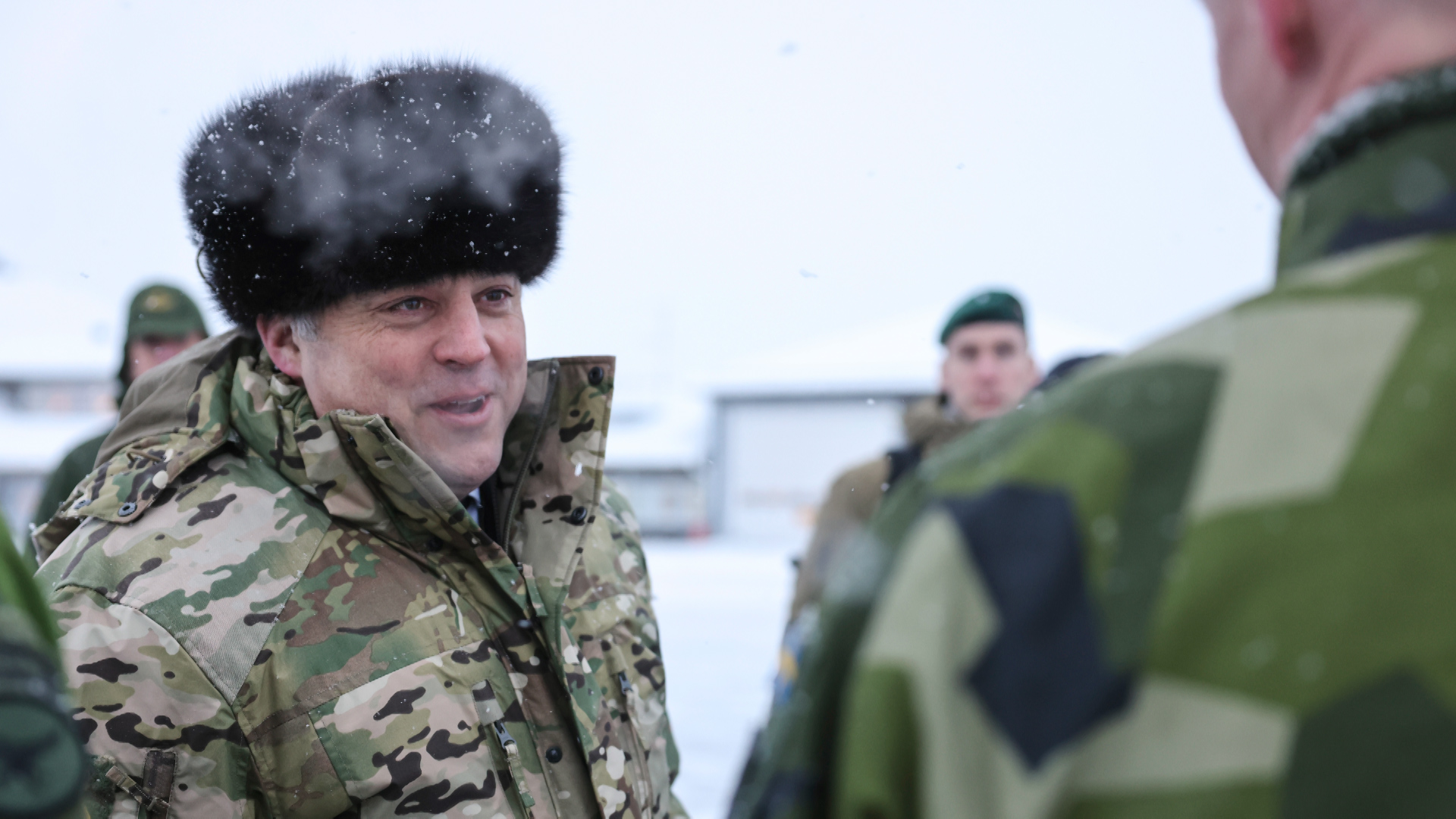 Defence Secretary Ben Wallace during a visit to Swedish Lapland last week