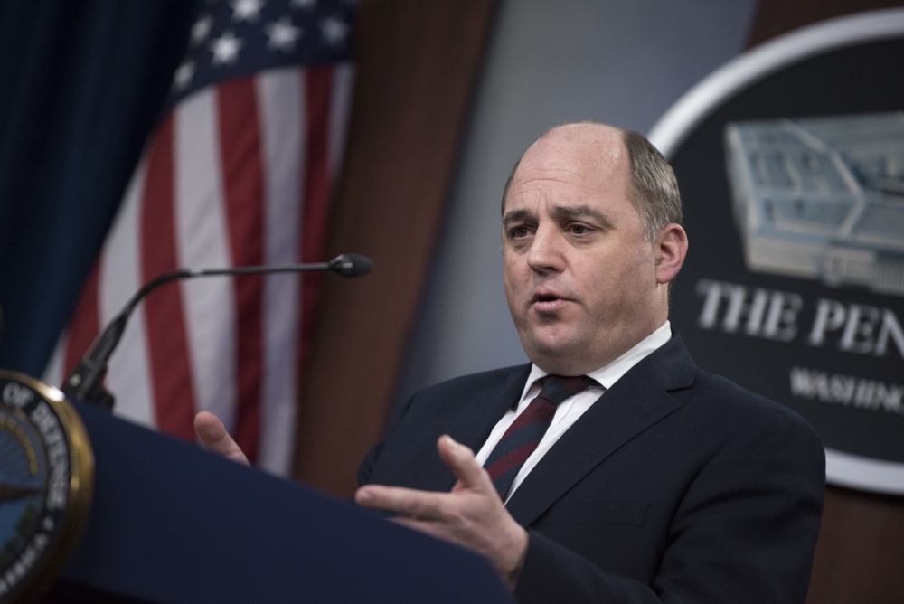 Ben Wallace spoke with US Defense Secretary Mark Esper at the Pentagon (Picture: US Department of Defense).