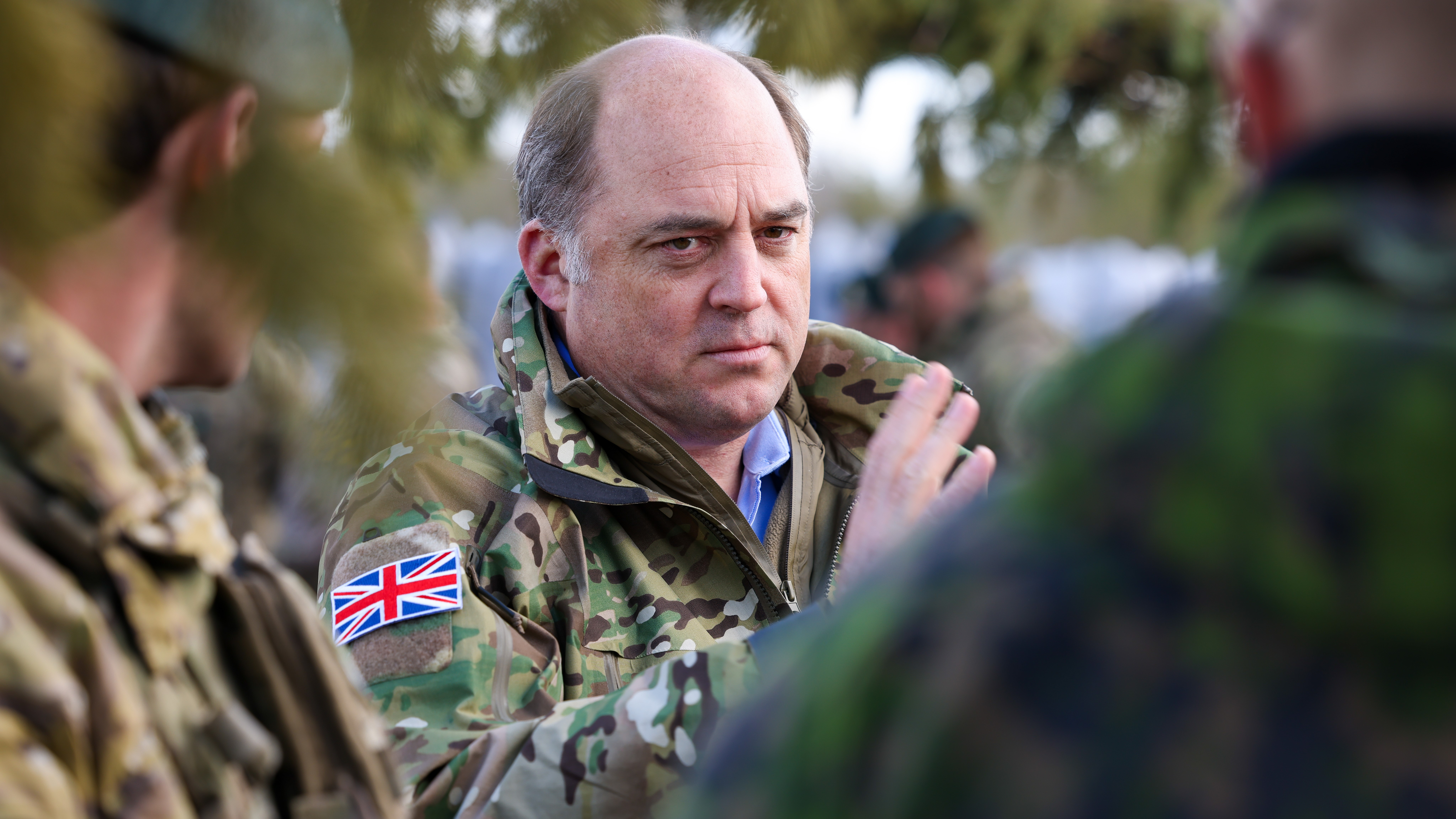 Ben Wallace, Secretary of State for Defence of the United Kingdom visits The Queens Royal Hussars soldiers and officers in Finland during Ex Arrow 22 050522 CREDIT MOD.jpg