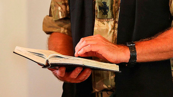 Bible Padre Defence Imagery Picture Crown Copyright