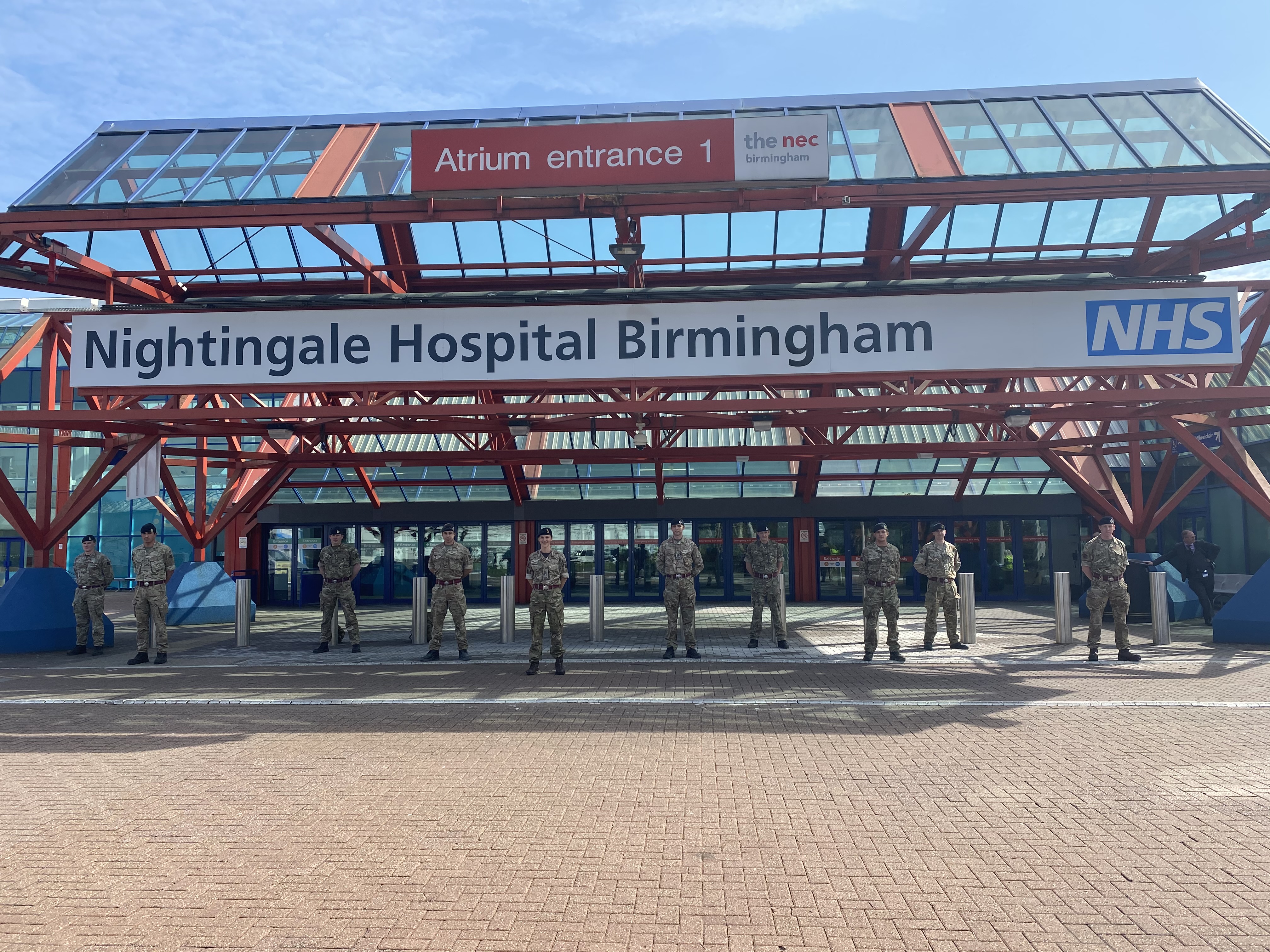 Interserve helped with the construction of Birmingham's Nightingale Hospital, alongside the Armed Forces.