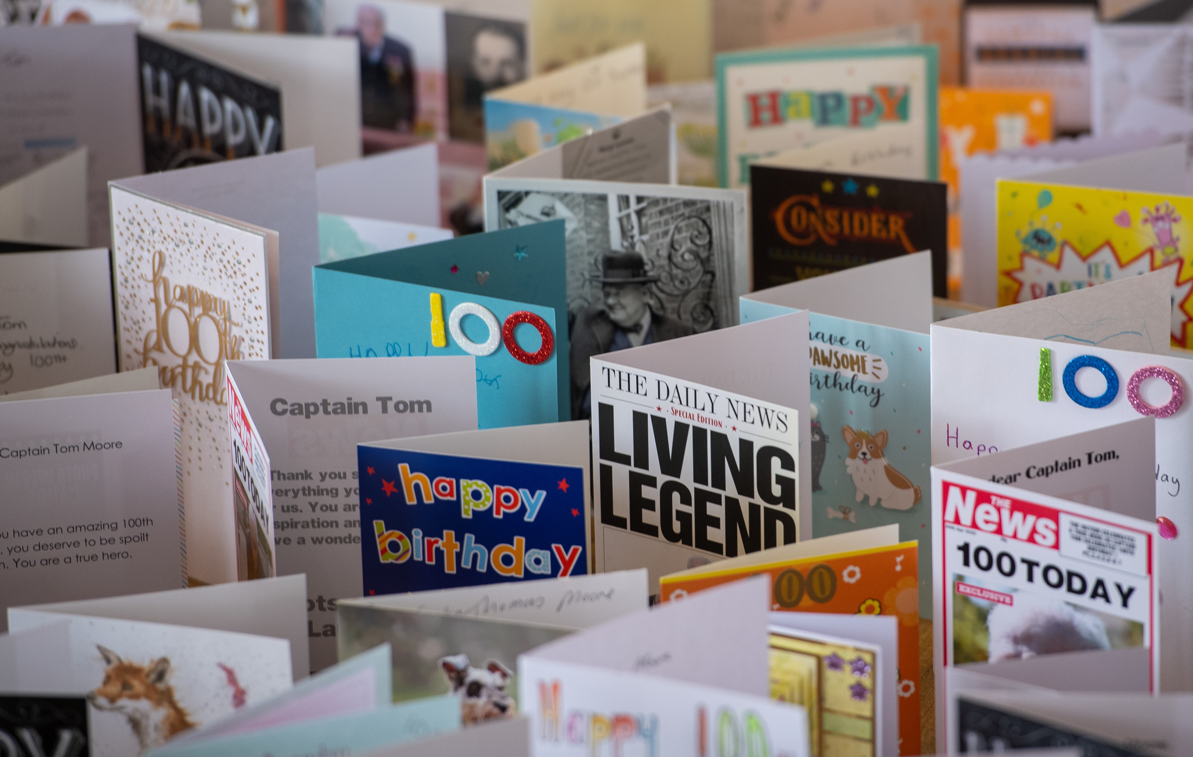 Birthday cards for Captain Tom Moore at Bedford School