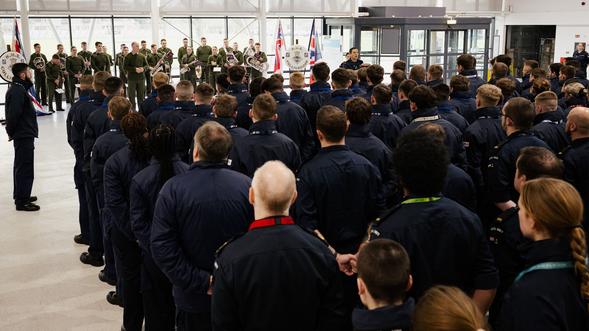 A special ceremony at HMS Collingwood marking the 85th anniversary of the establishment’s commissioning (Picture: Royal Navy) 
