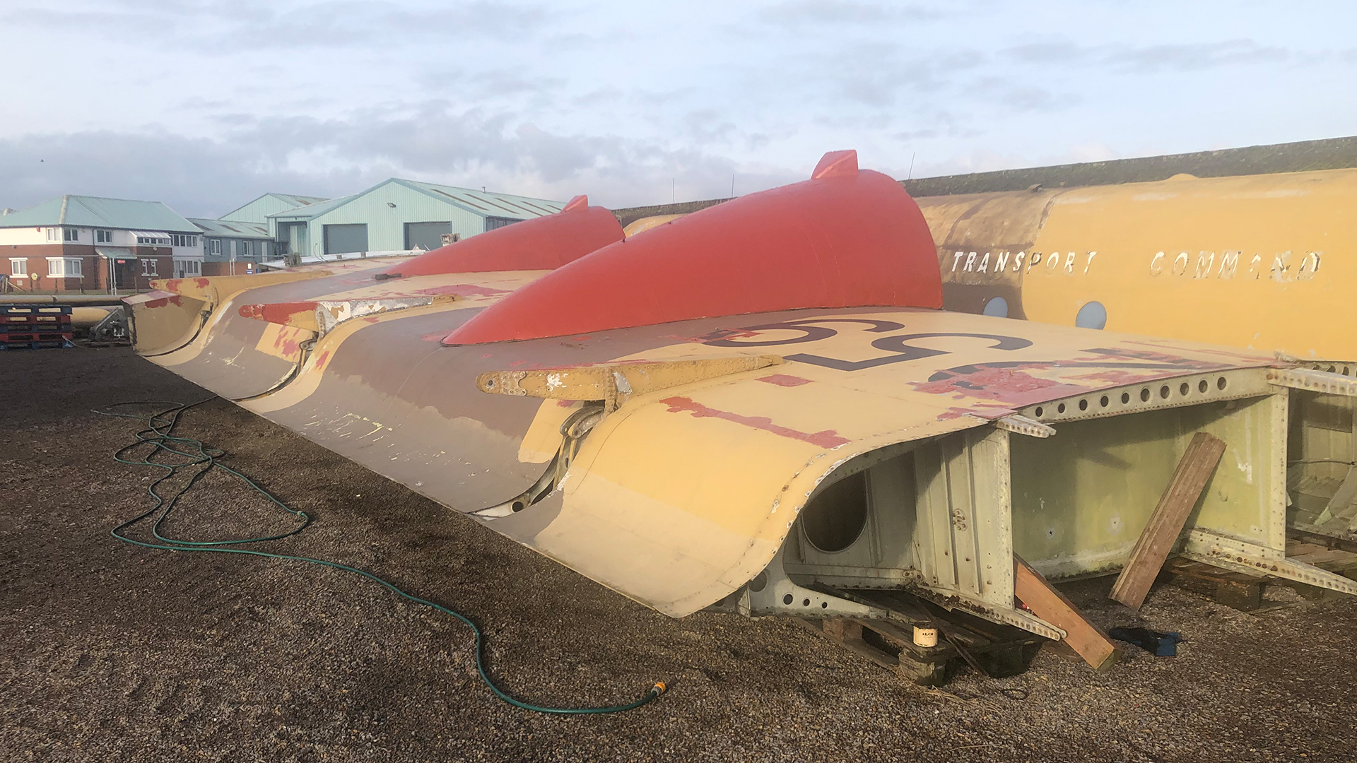 Corrosion on the wing has been treated and primer applied (Picture: Solway Aviation Museum)