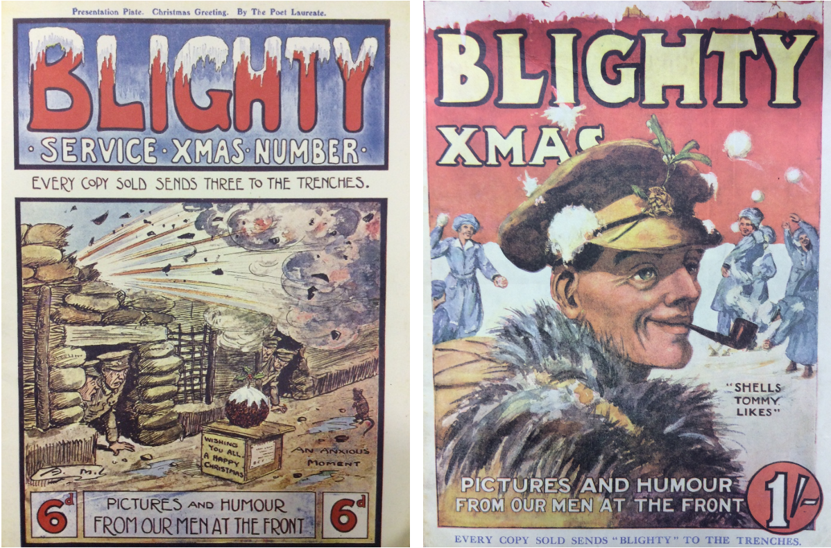 Blighty Christmas magazines 1916 and 1917 covers