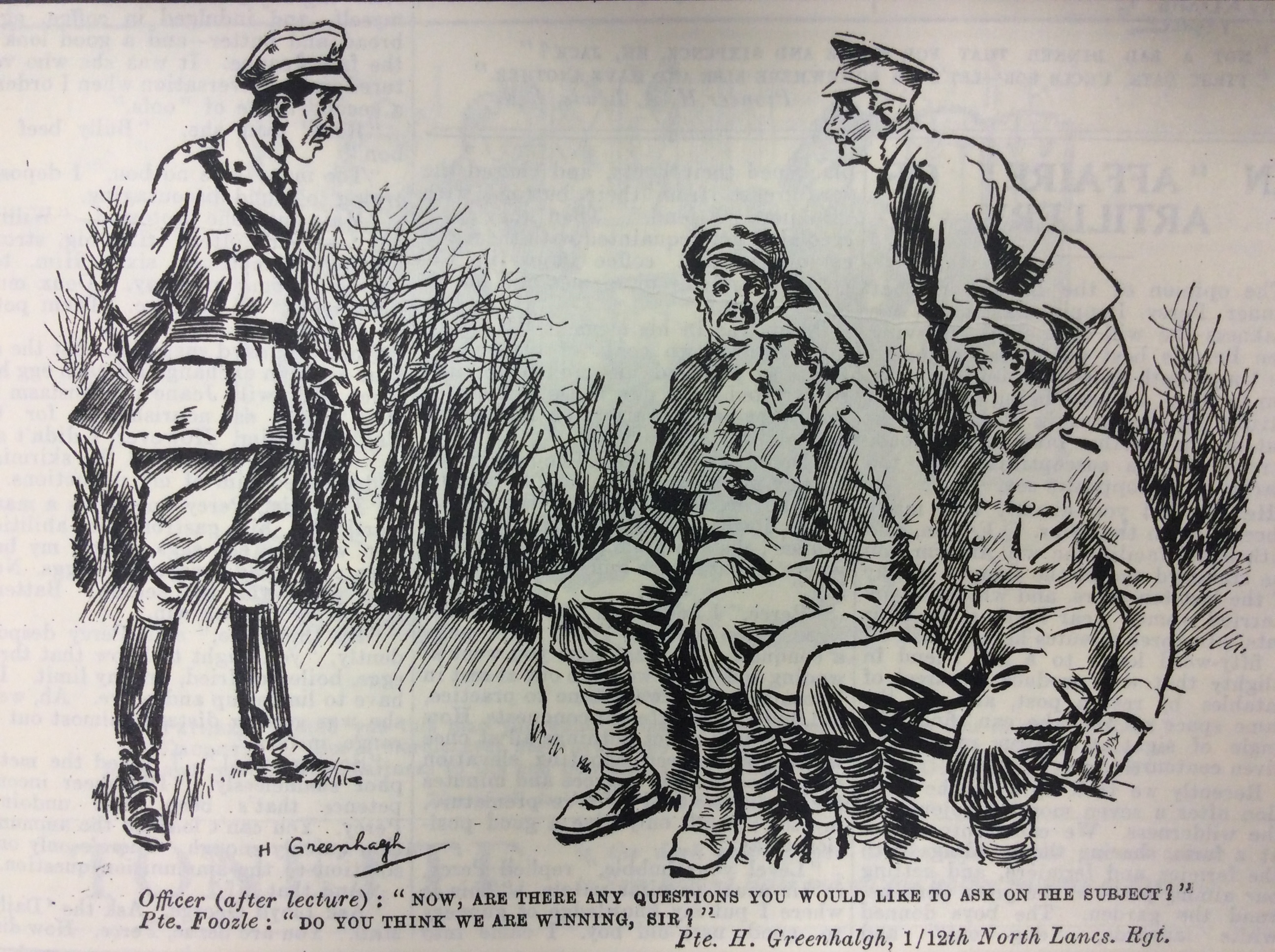 Blighty Magazine Cartoon officer and men