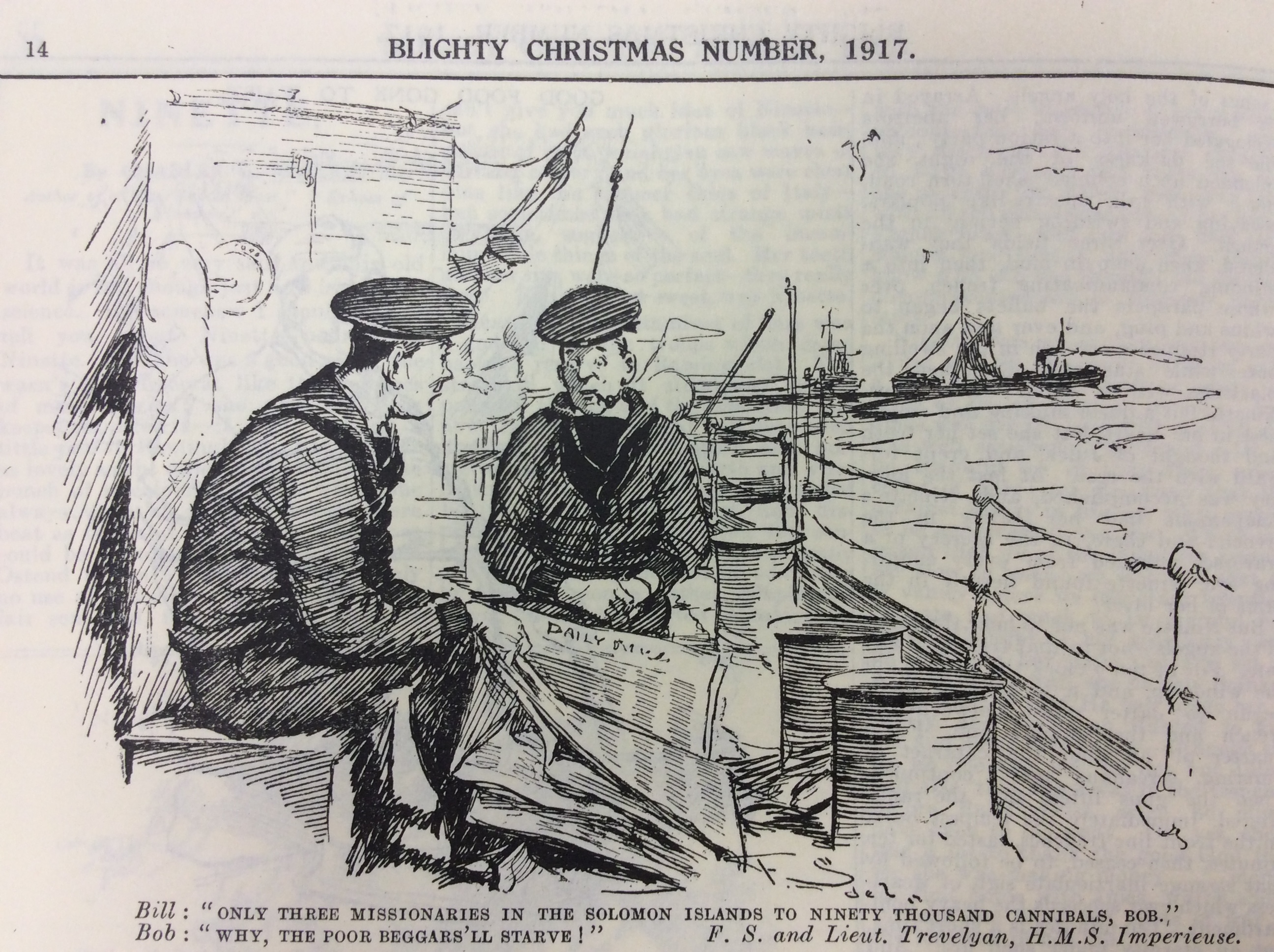 Blighty Magazine Cartoon sailors and cannibals
