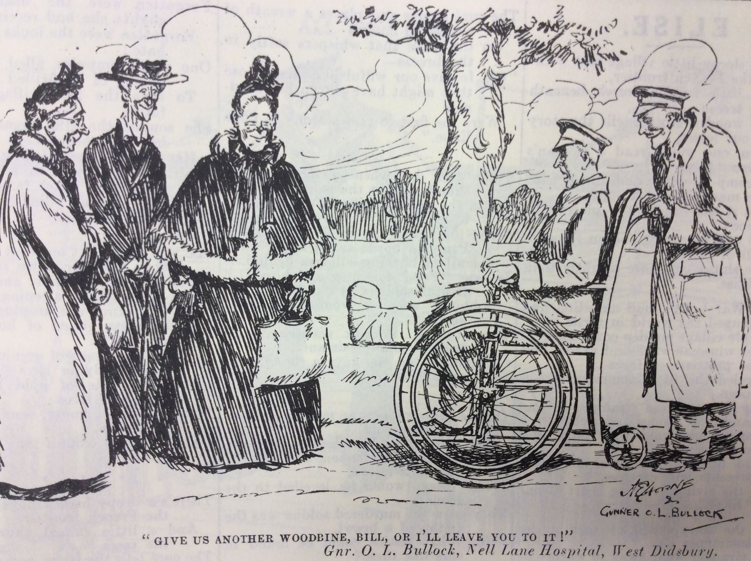 Blighty Magazine Cartoon soldier in wheelchair