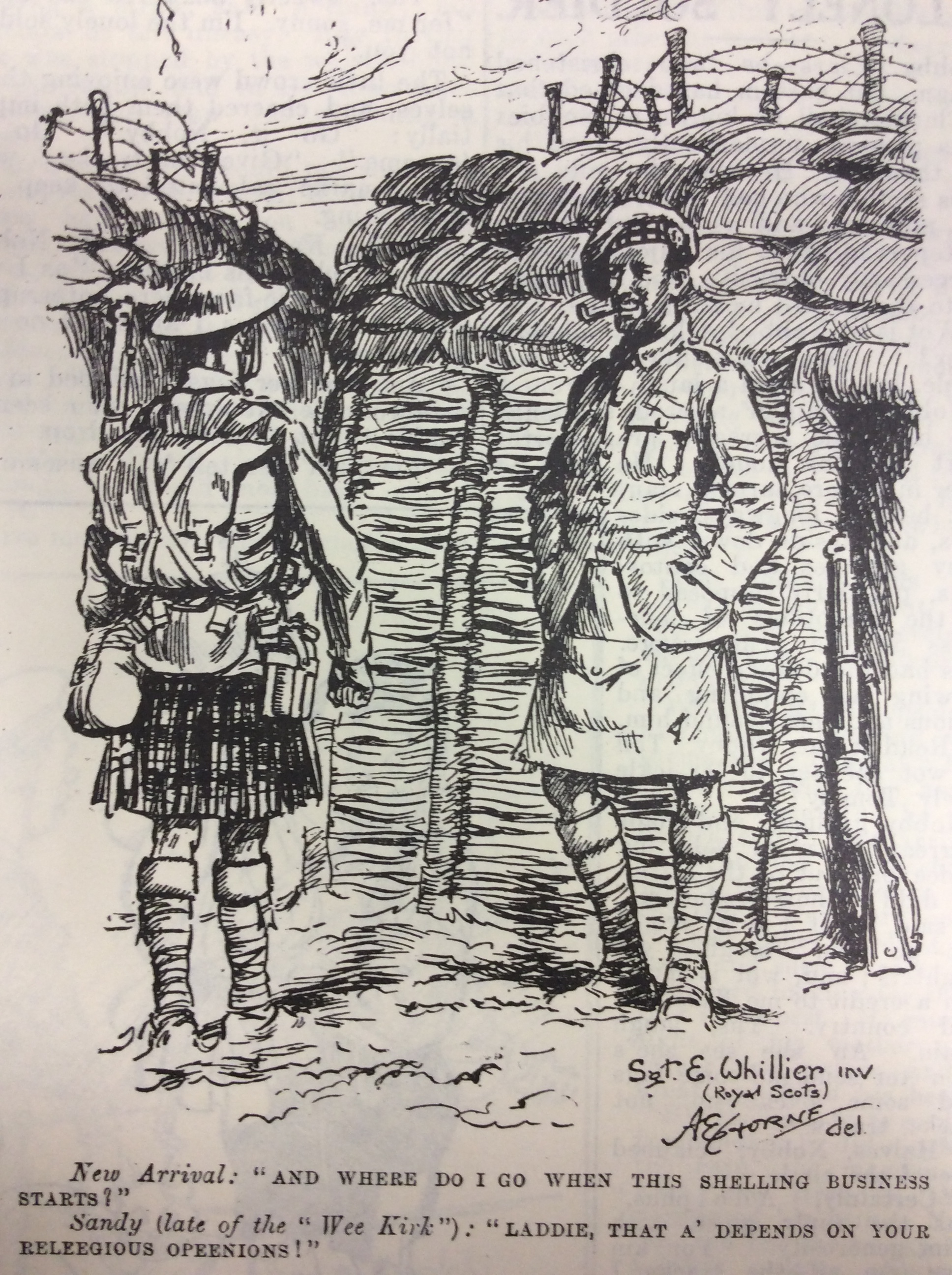Blighty magazine cartoon in the trenches