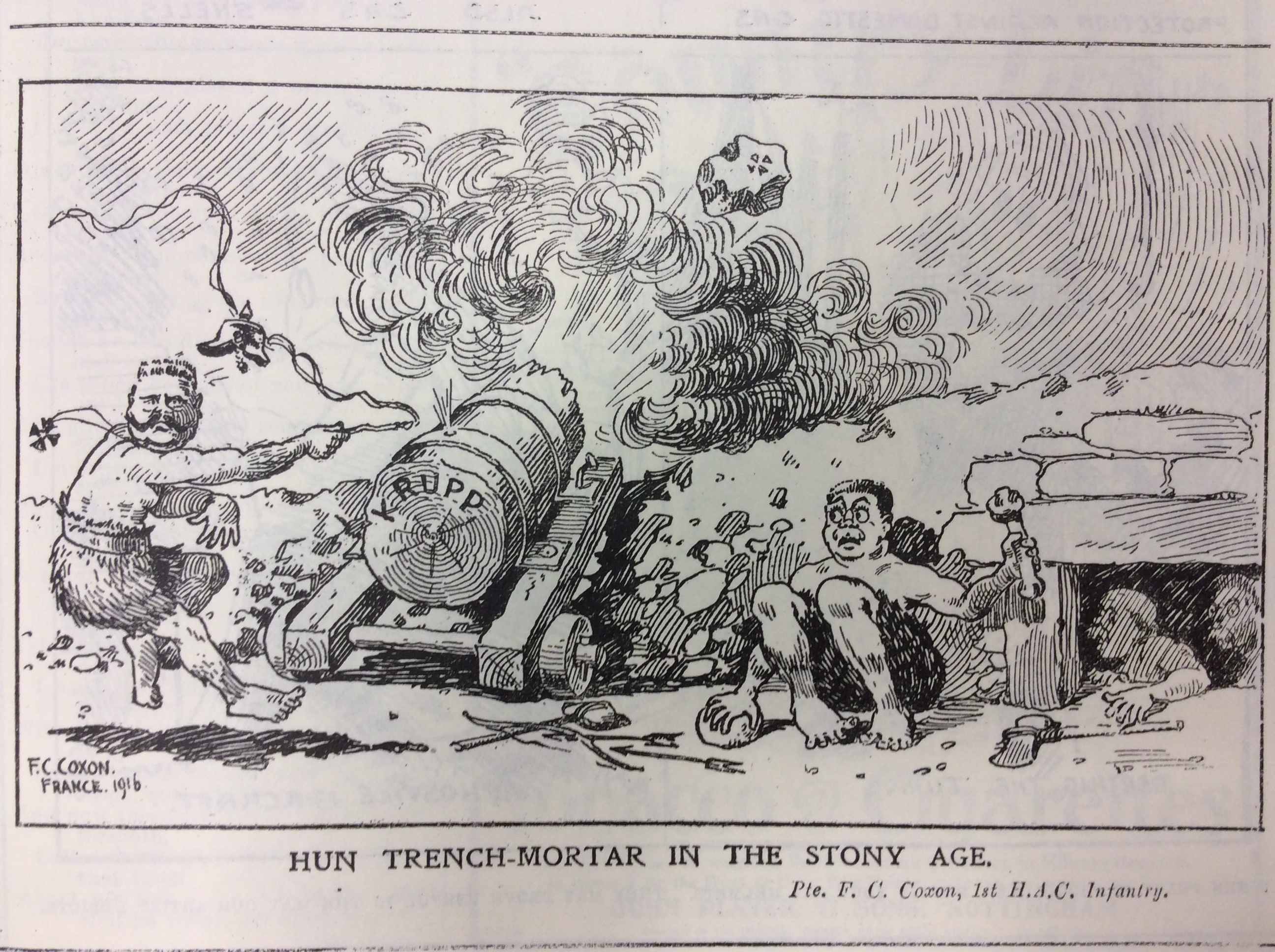 Blighty magazine cartoon stone age gun