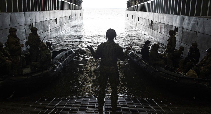 Boats were deployed from RFA Mounts Bay (Picture: Royal Navy).