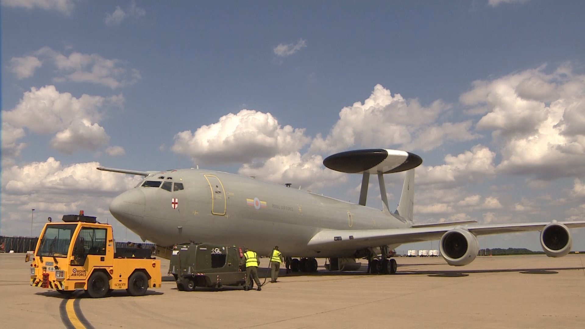 Boeing E-3D Sentry at RAF Waddington after the aircraft flew its last operational sortie