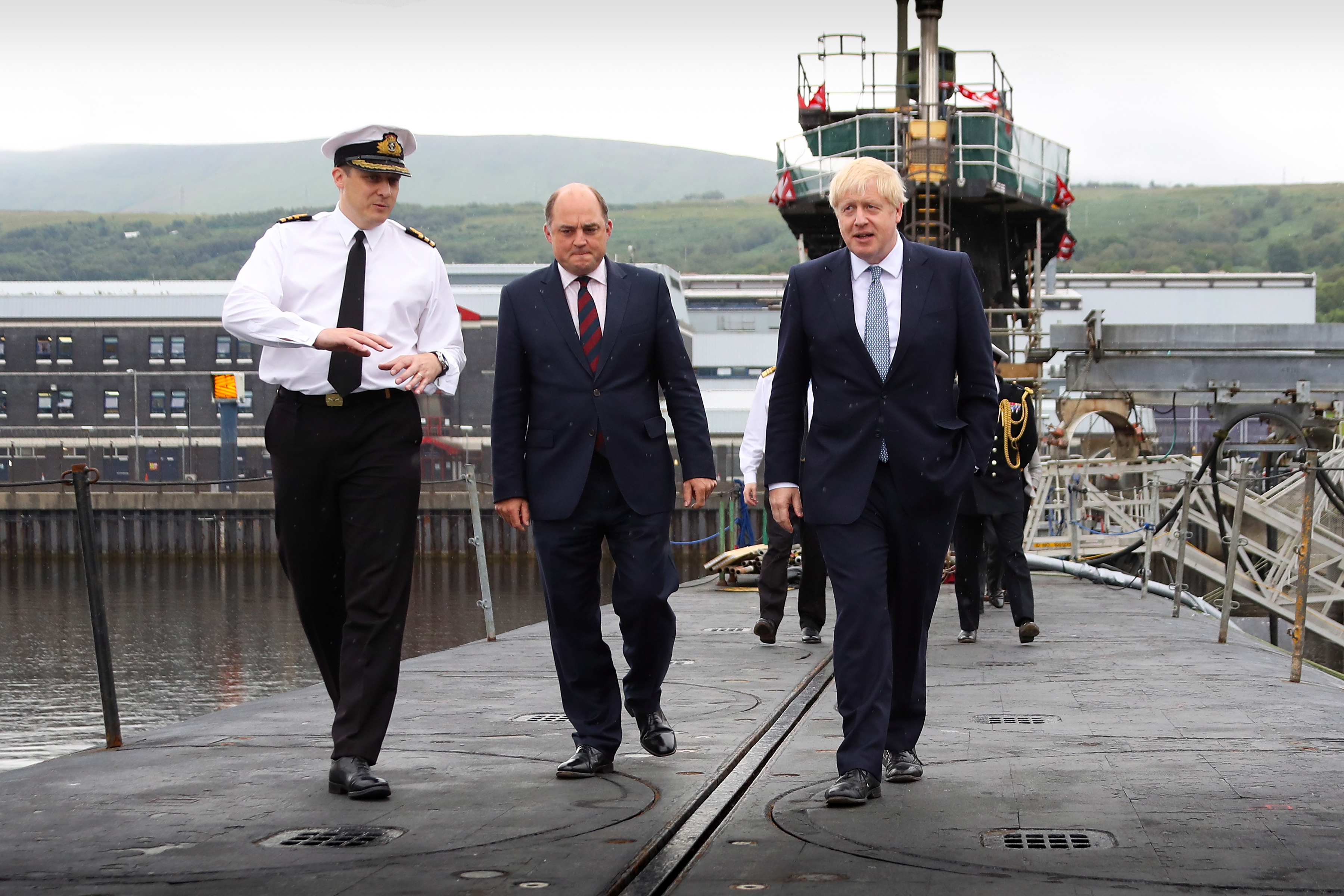 Boris Johnson and Ben Wallace on Vanguard submarine HMS Victorious 290719 CREDIT MOD