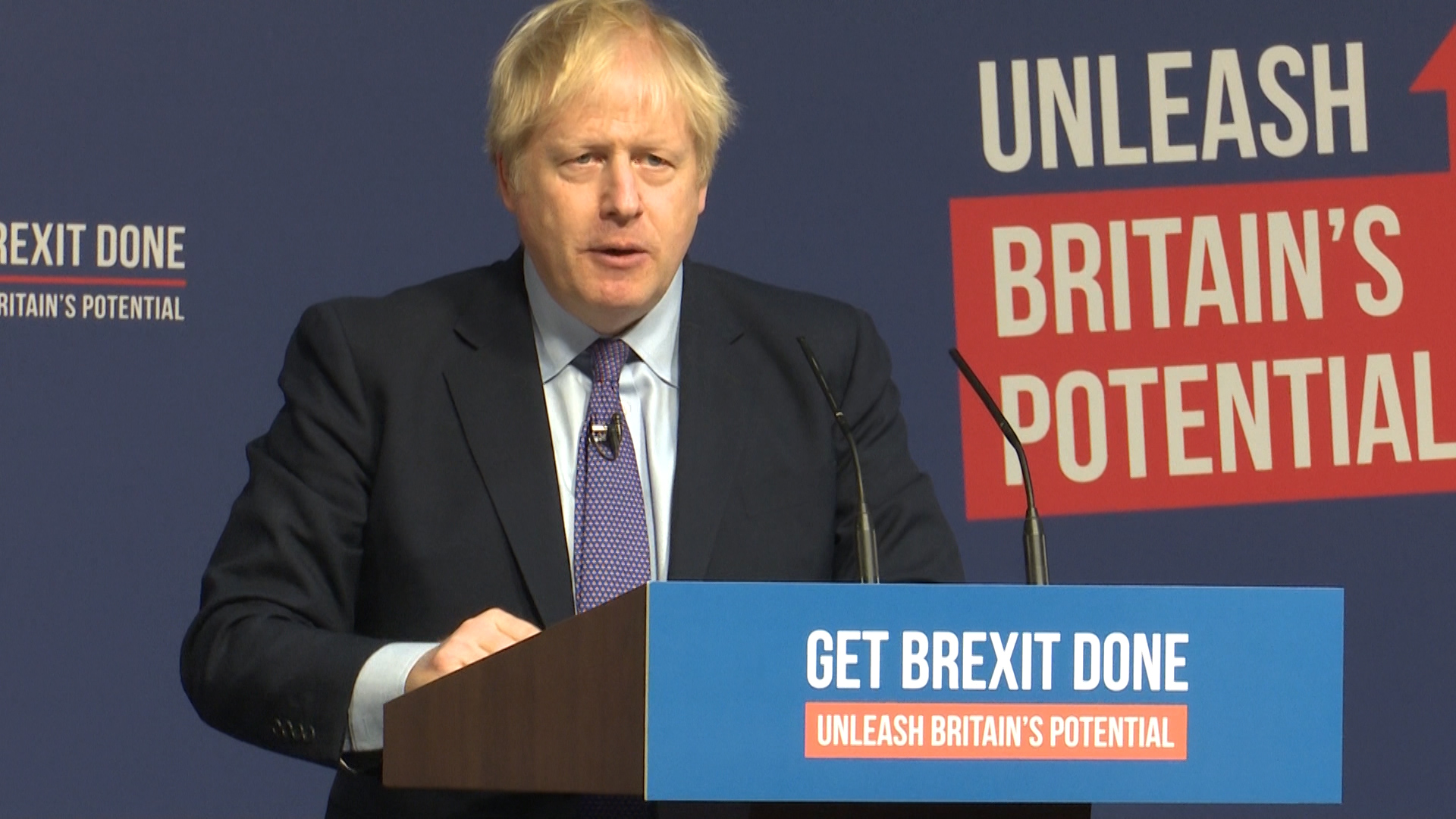 Boris Johnson at Conservative manifesto launch 241119 CREDIT BFBS.jpg