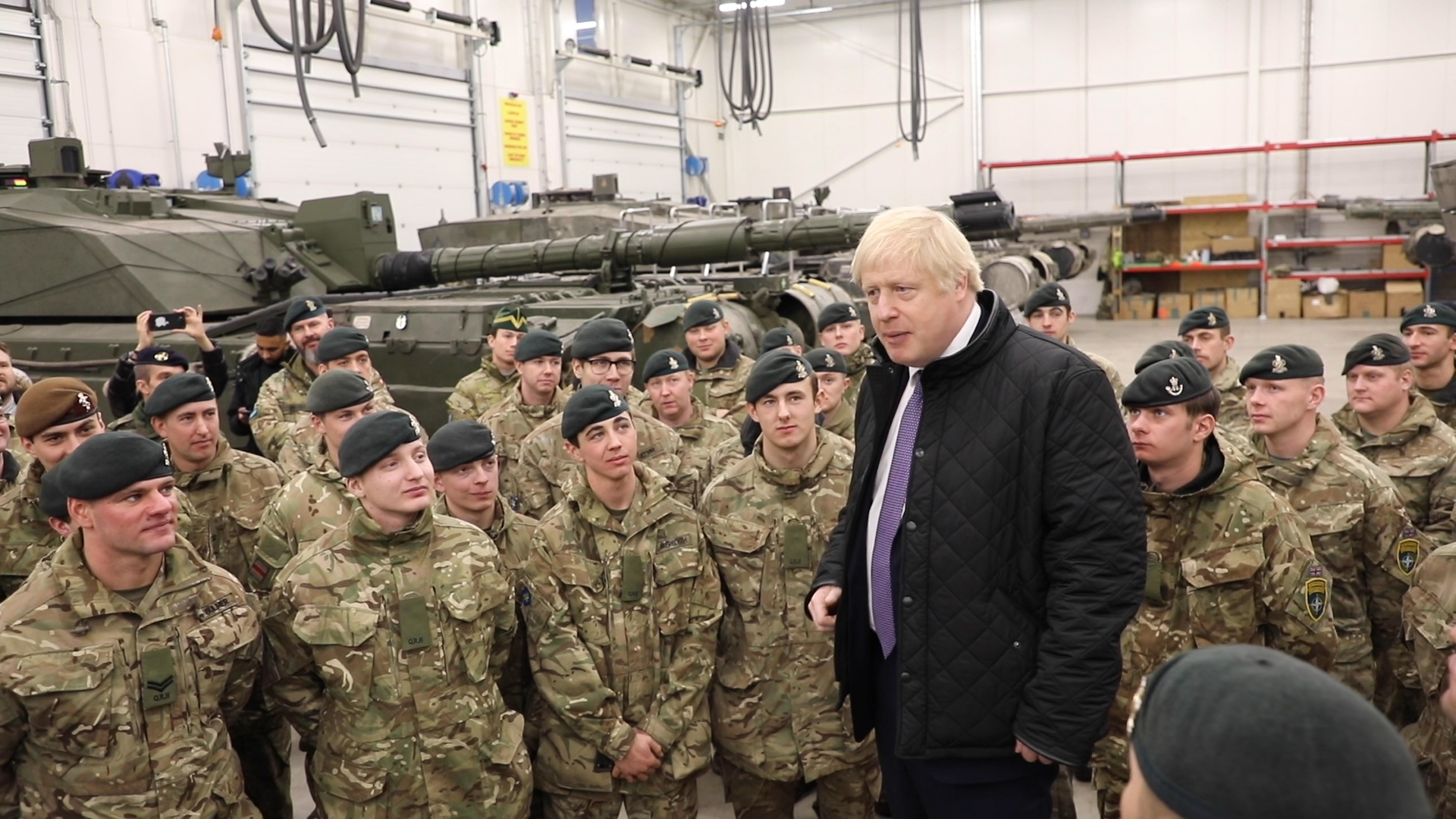 Boris Johnson in Estonia with British troops
